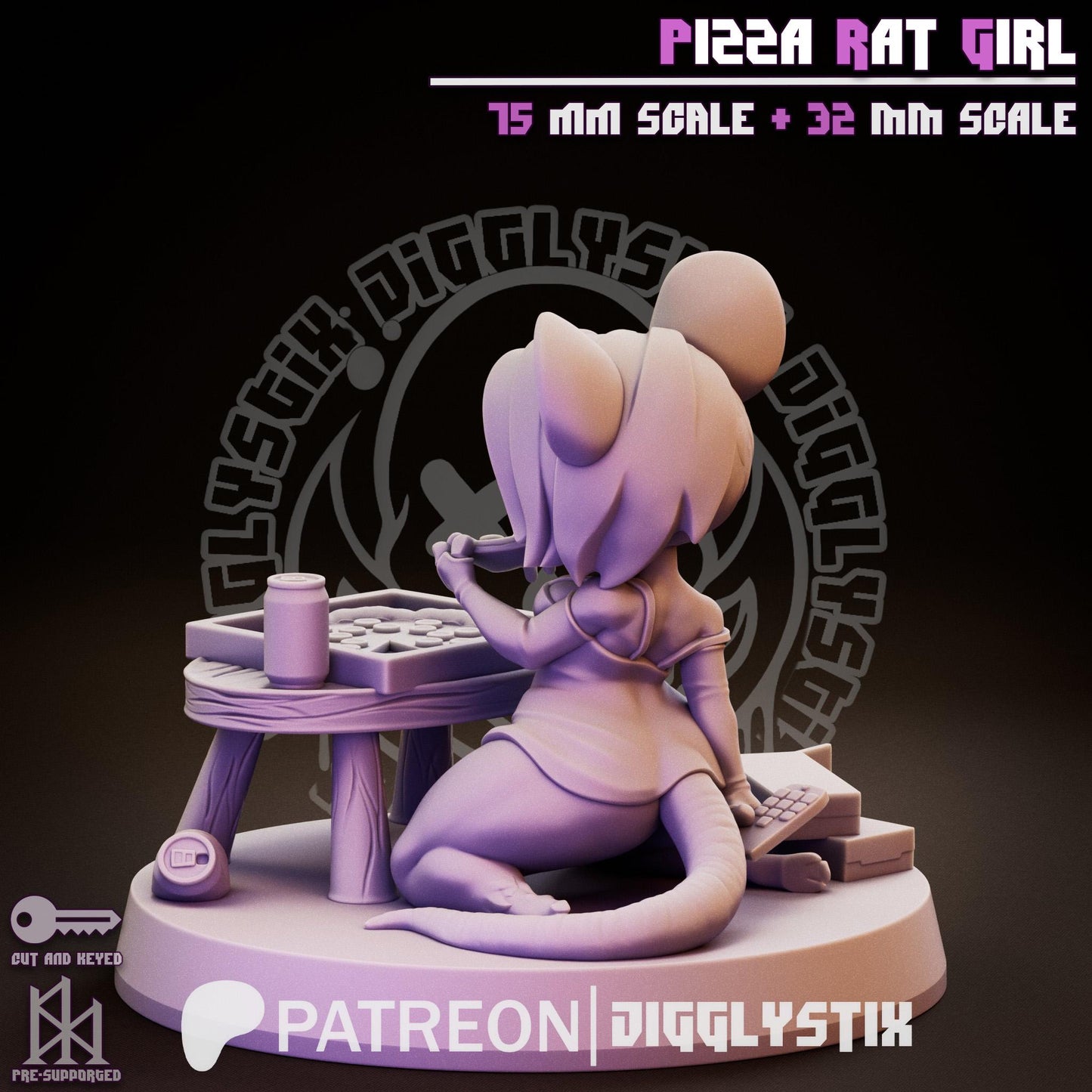 Pizza Rat Girl Miniature | Jigglystix