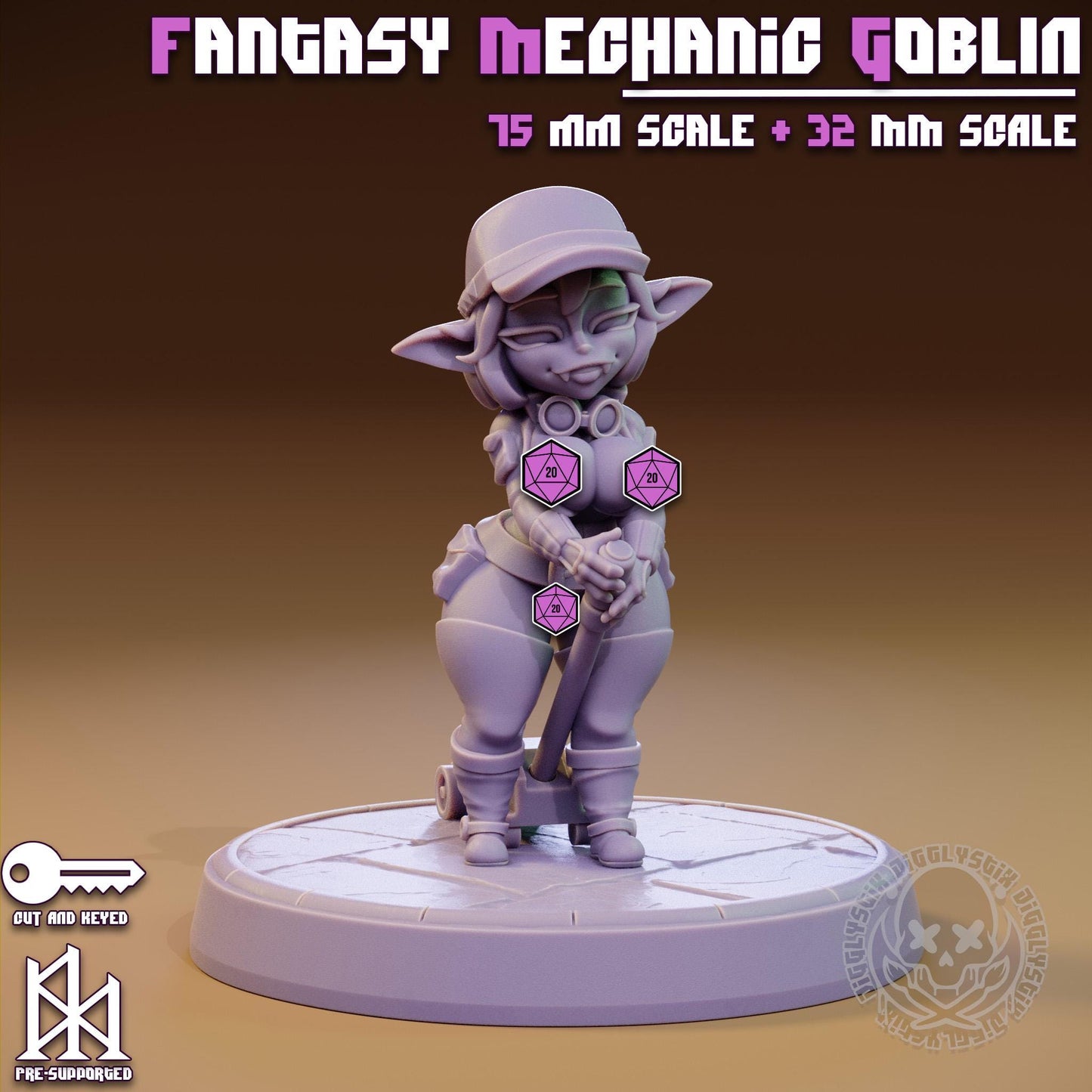 Fantasy Mechanic Goblin Miniature | Jigglystix