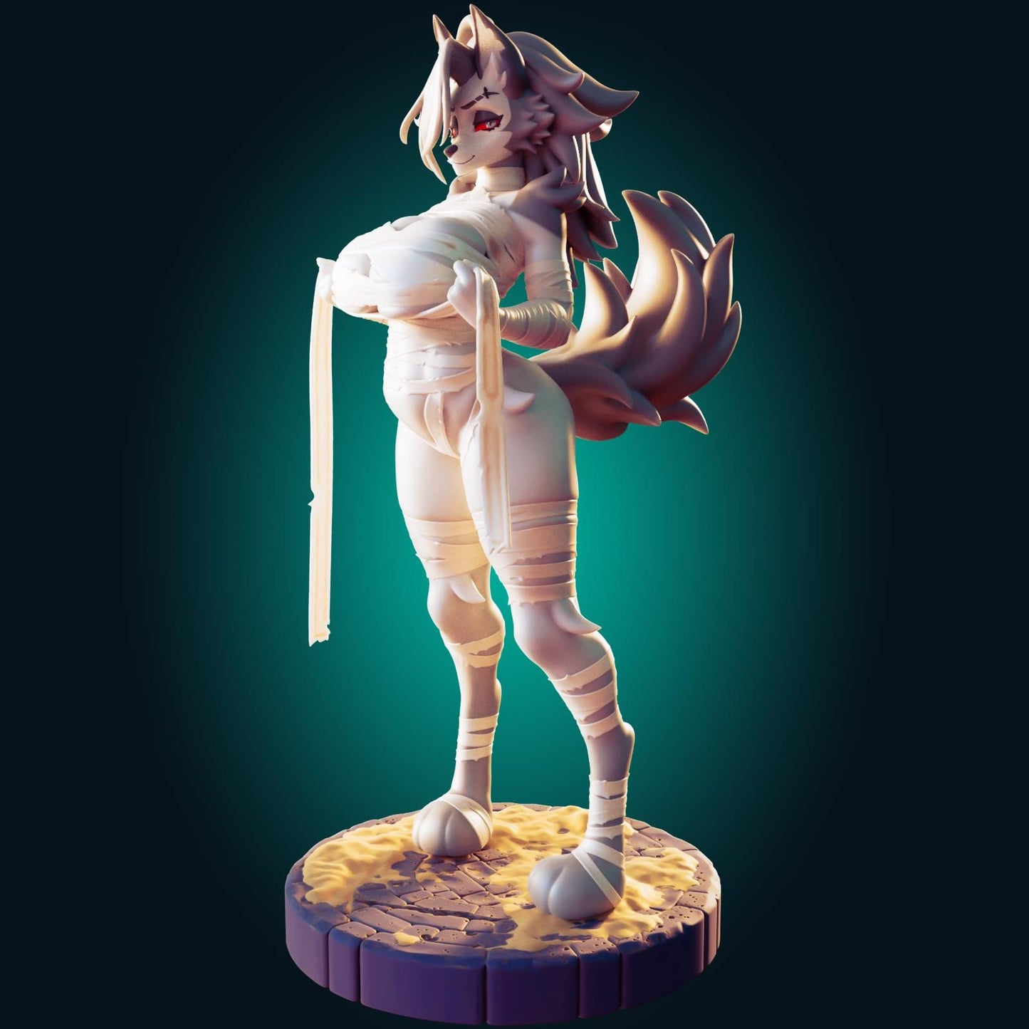 Wolf Mummy Girl Model Kit | 3D Resin Printed Figurine | Officer Rhu