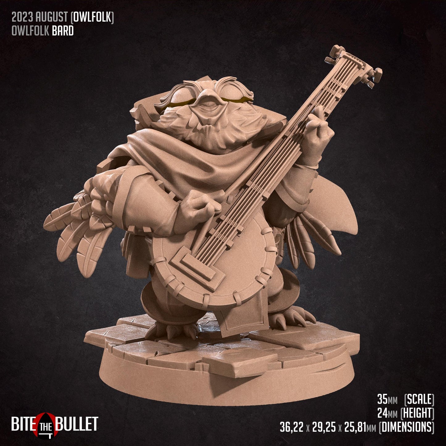 Owlfolk Bard Miniature | Bite the Bullet