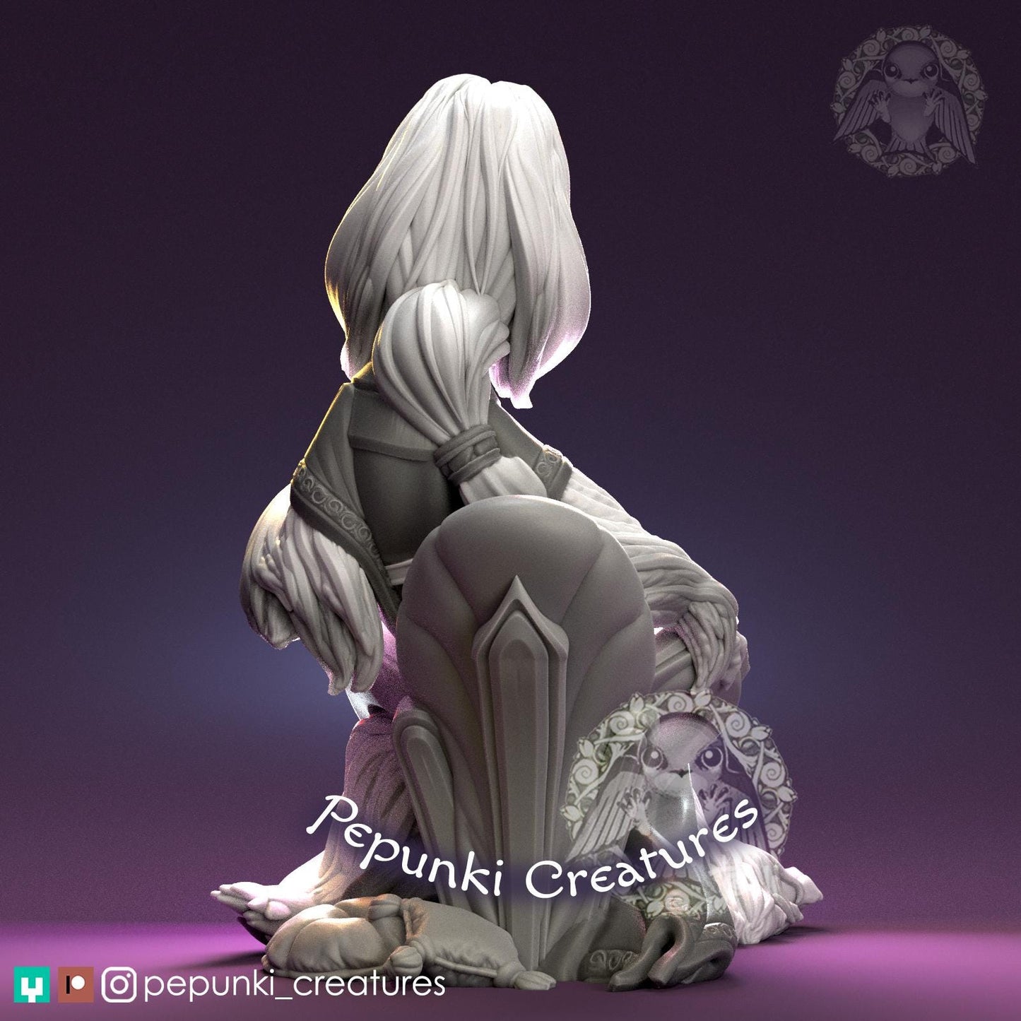 Afghan Hound Lady | Tabletop Miniature | Pepunki Creatures