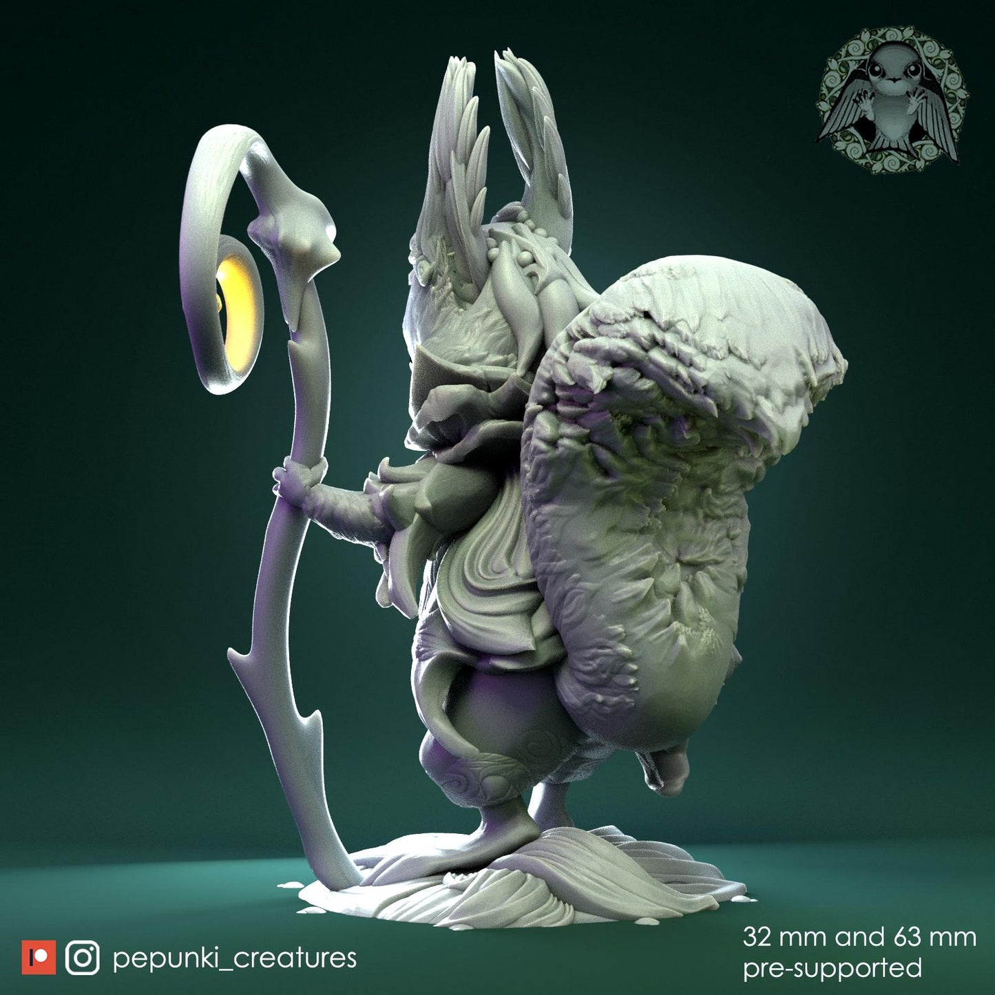 Squirrel Wizard | Tabletop Miniature | Pepunki Creatures