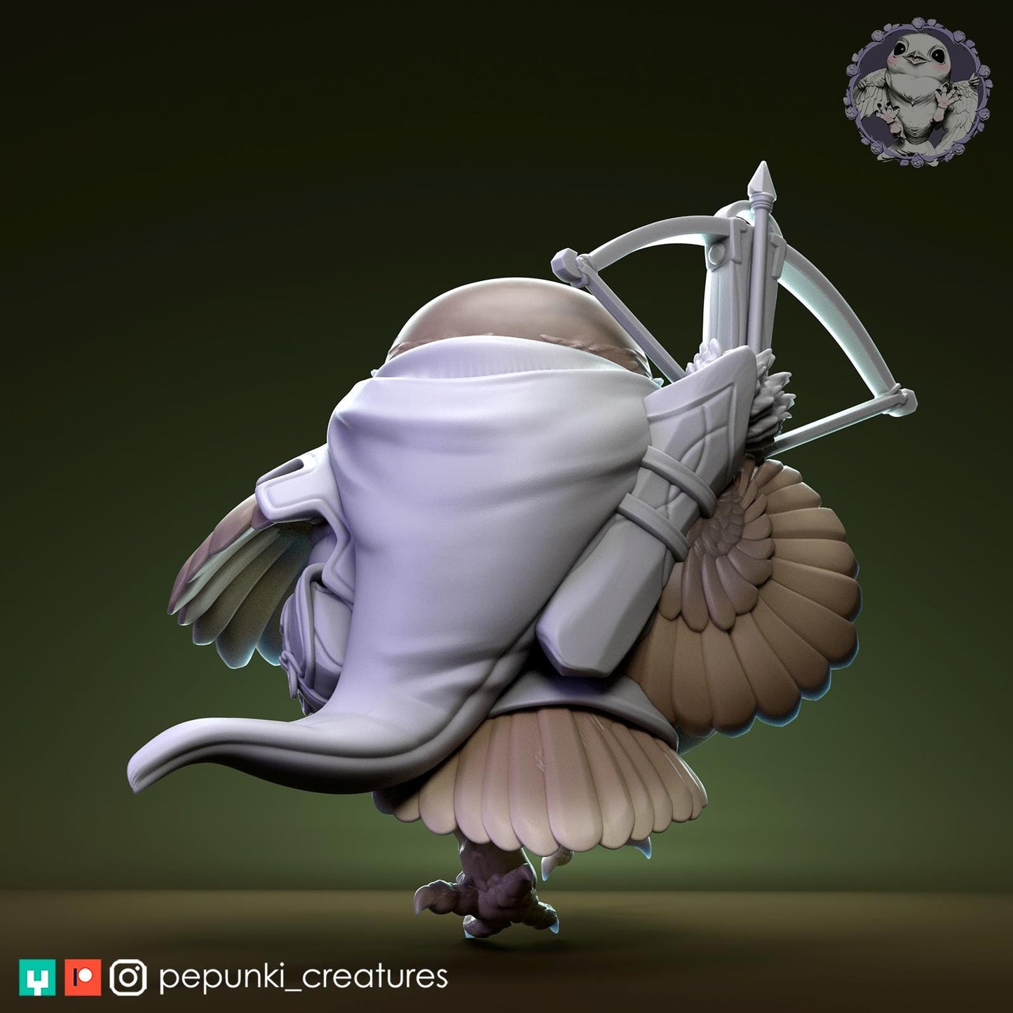 Owl Archer | Tabletop Miniature | Pepunki Creatures