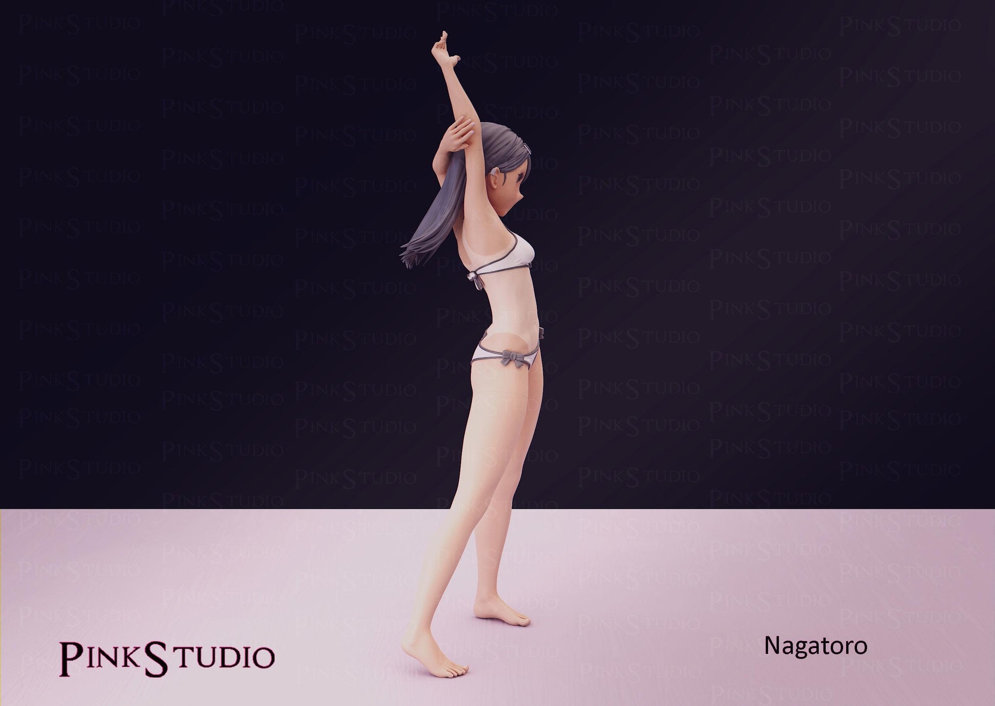 Japanese Schoolgirl Model Kit | 3D Resin Printed Figurine | Pink Studio Model