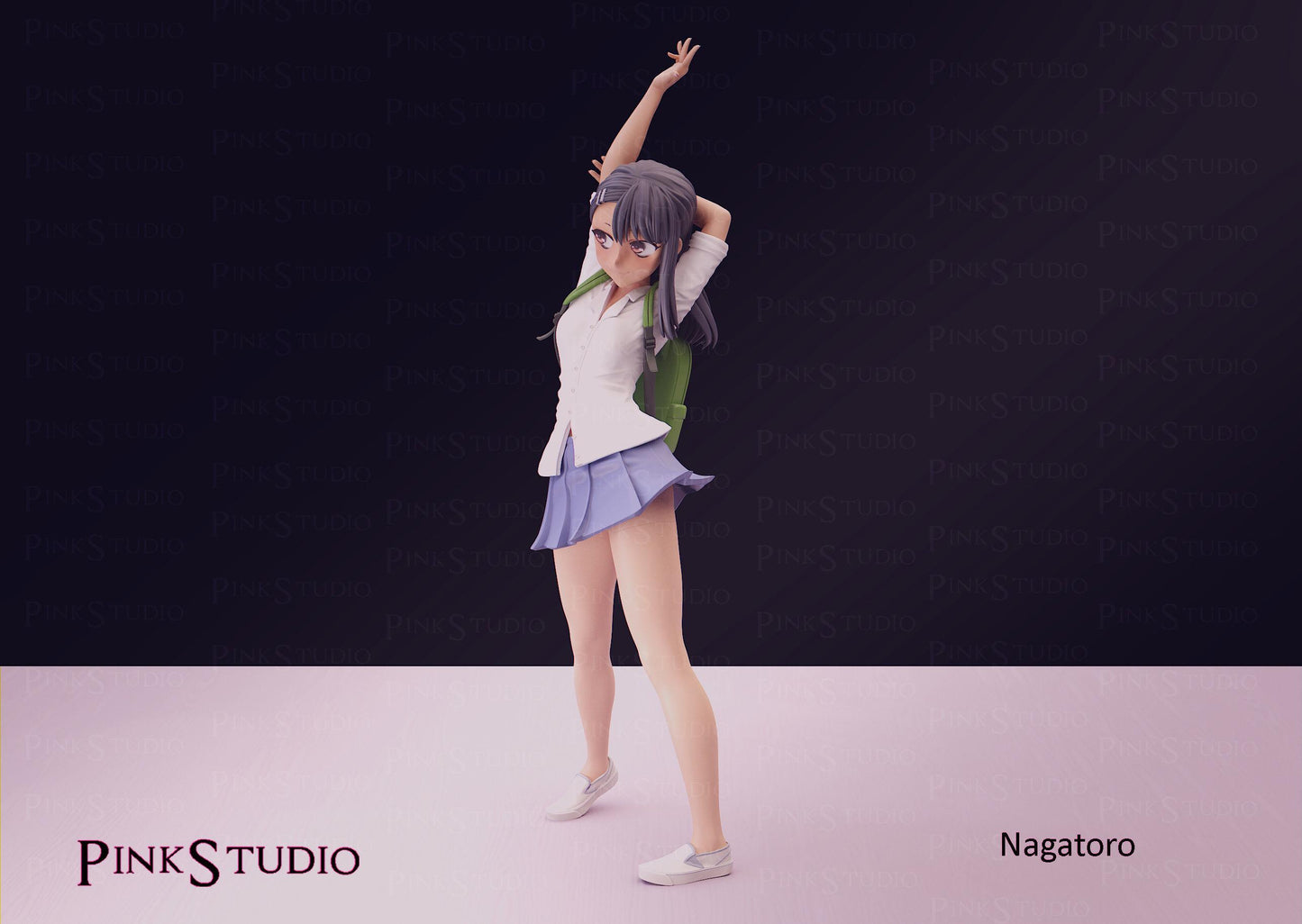Japanese Schoolgirl Model Kit | 3D Resin Printed Figurine | Pink Studio Model