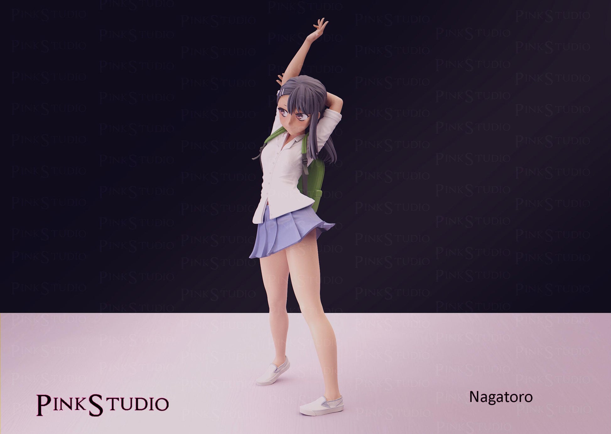 Japanese Schoolgirl Model Kit | 3D Resin Printed Figurine | Pink Studio Model