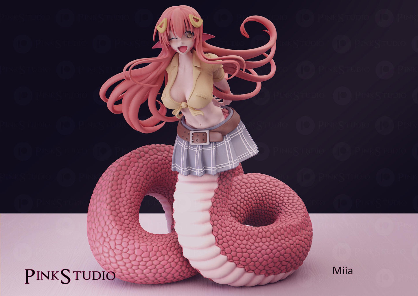 Snake Girl Model Kit | 3D Resin Printed Figurine | Pink Studio