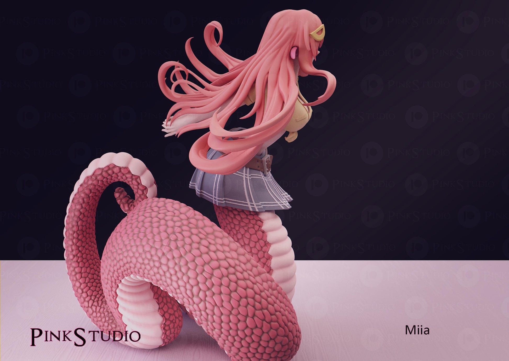 Snake Girl Model Kit | 3D Resin Printed Figurine | Pink Studio