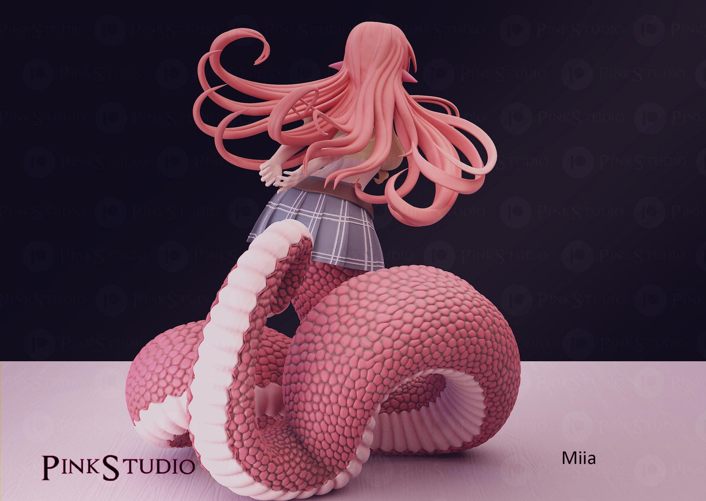 Snake Girl Model Kit | 3D Resin Printed Figurine | Pink Studio