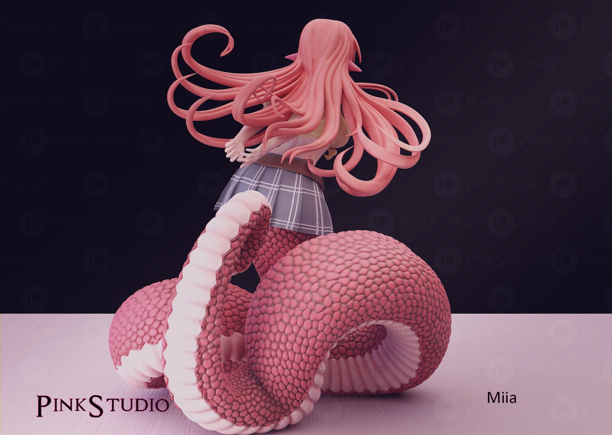 Snake Girl Model Kit | 3D Resin Printed Figurine | Pink Studio