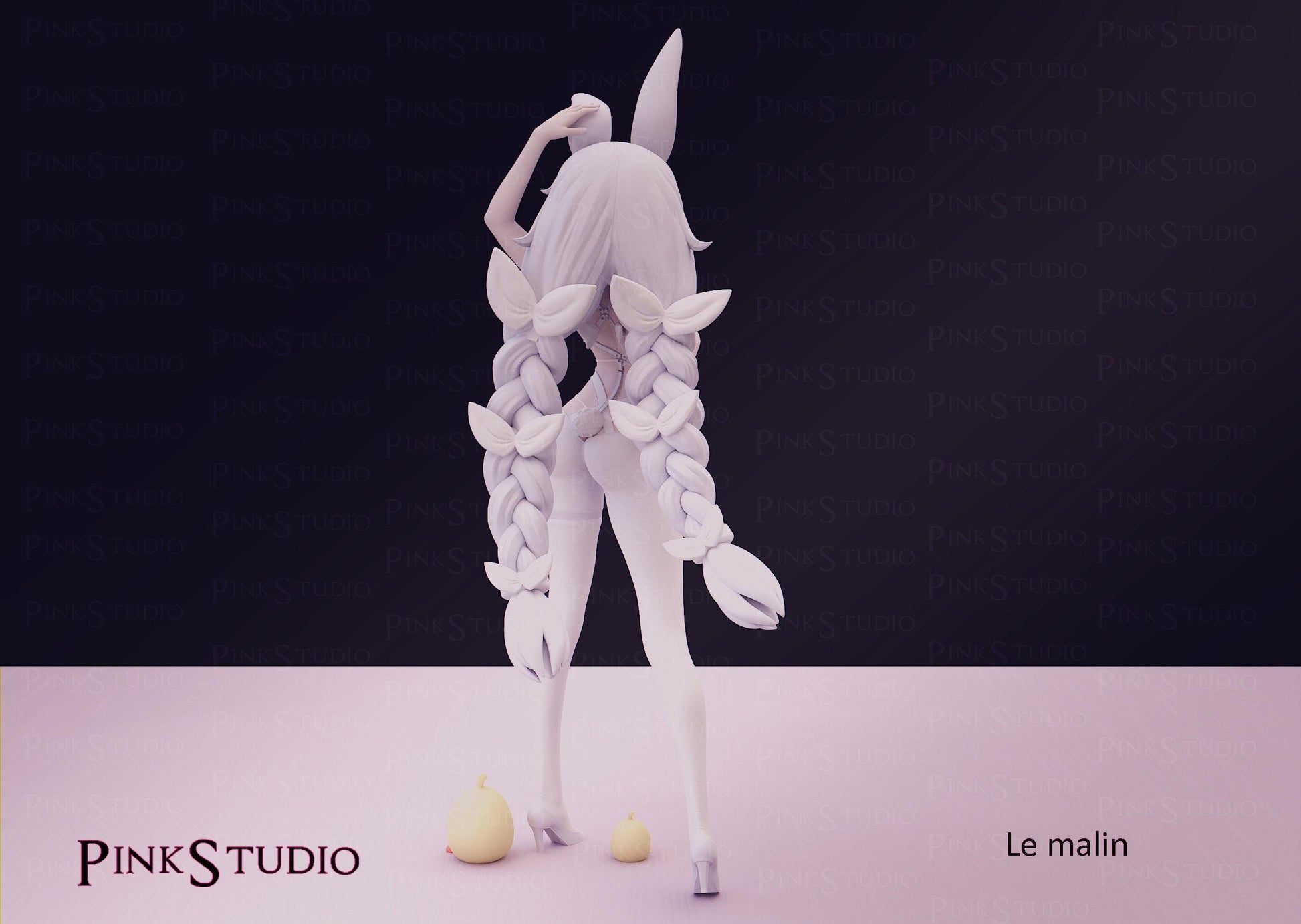 Bunny Girl Model Kit | 3D Resin Printed Figurine | Pink Studio