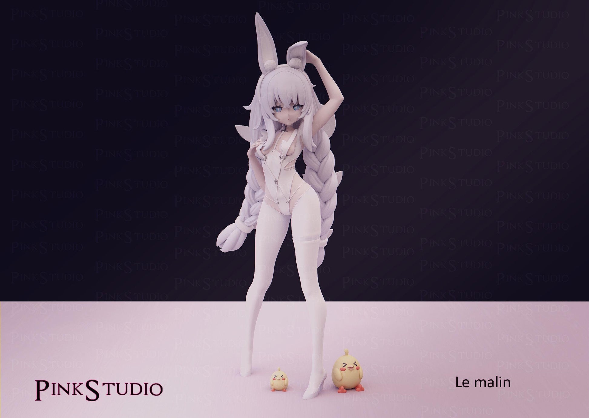 Bunny Girl Model Kit | 3D Resin Printed Figurine | Pink Studio