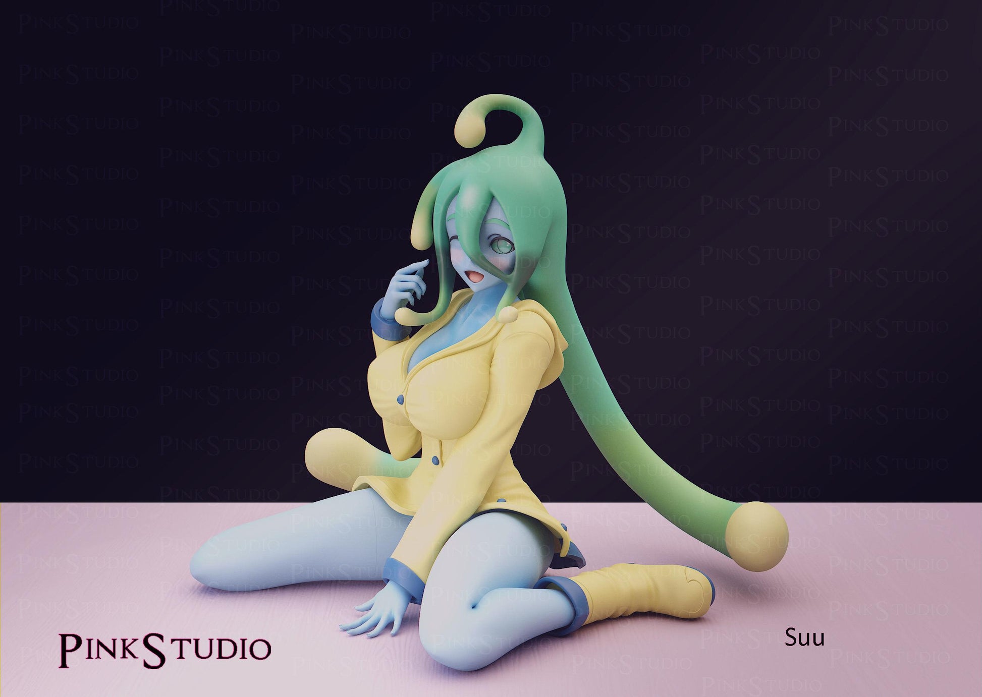 Slime Girl Model Kit | 3D Resin Printed Figurine | Pink Studio