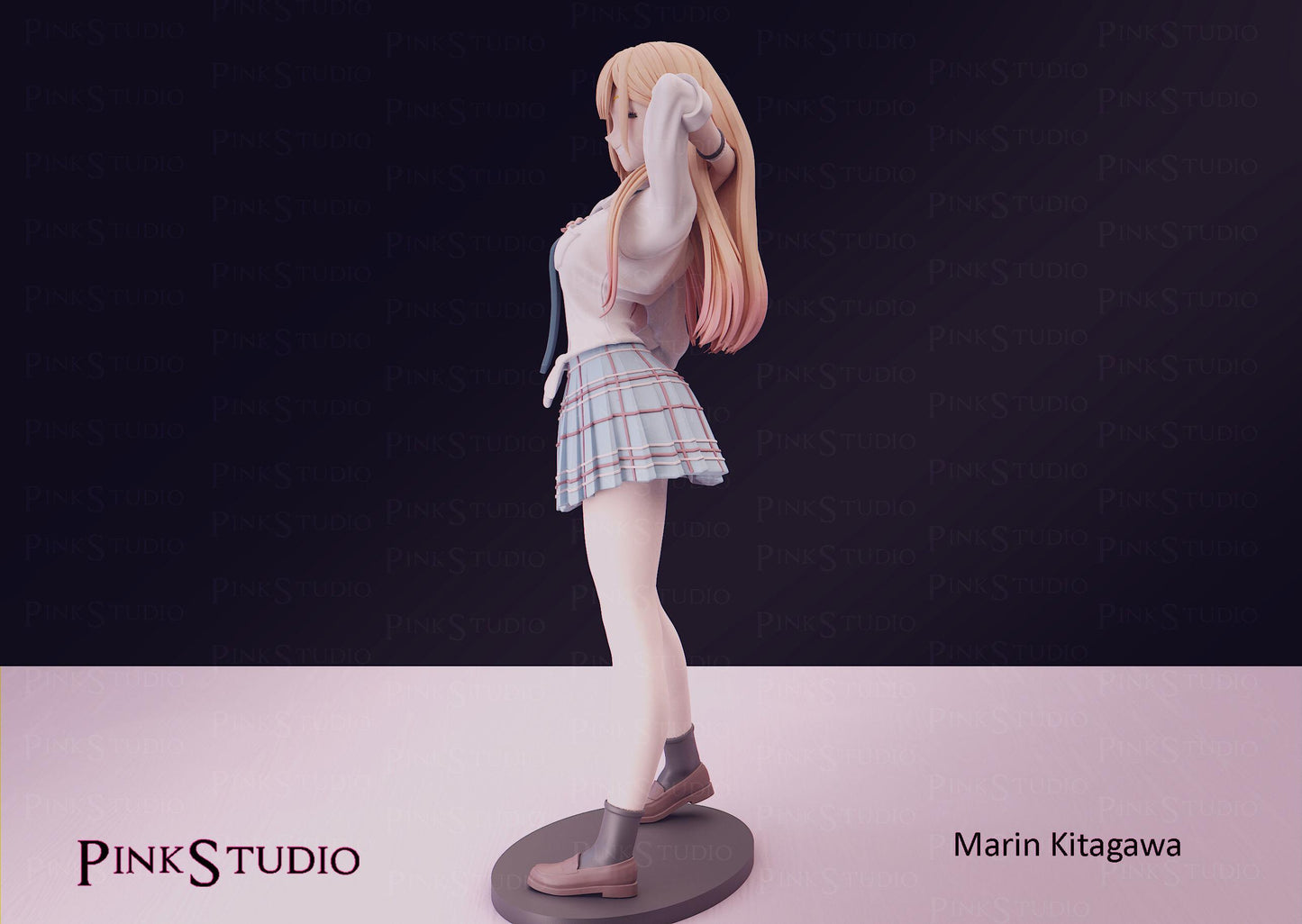 Japanese Schoolgirl Model Kit | 3D Resin Printed Figurine | Pink Studio