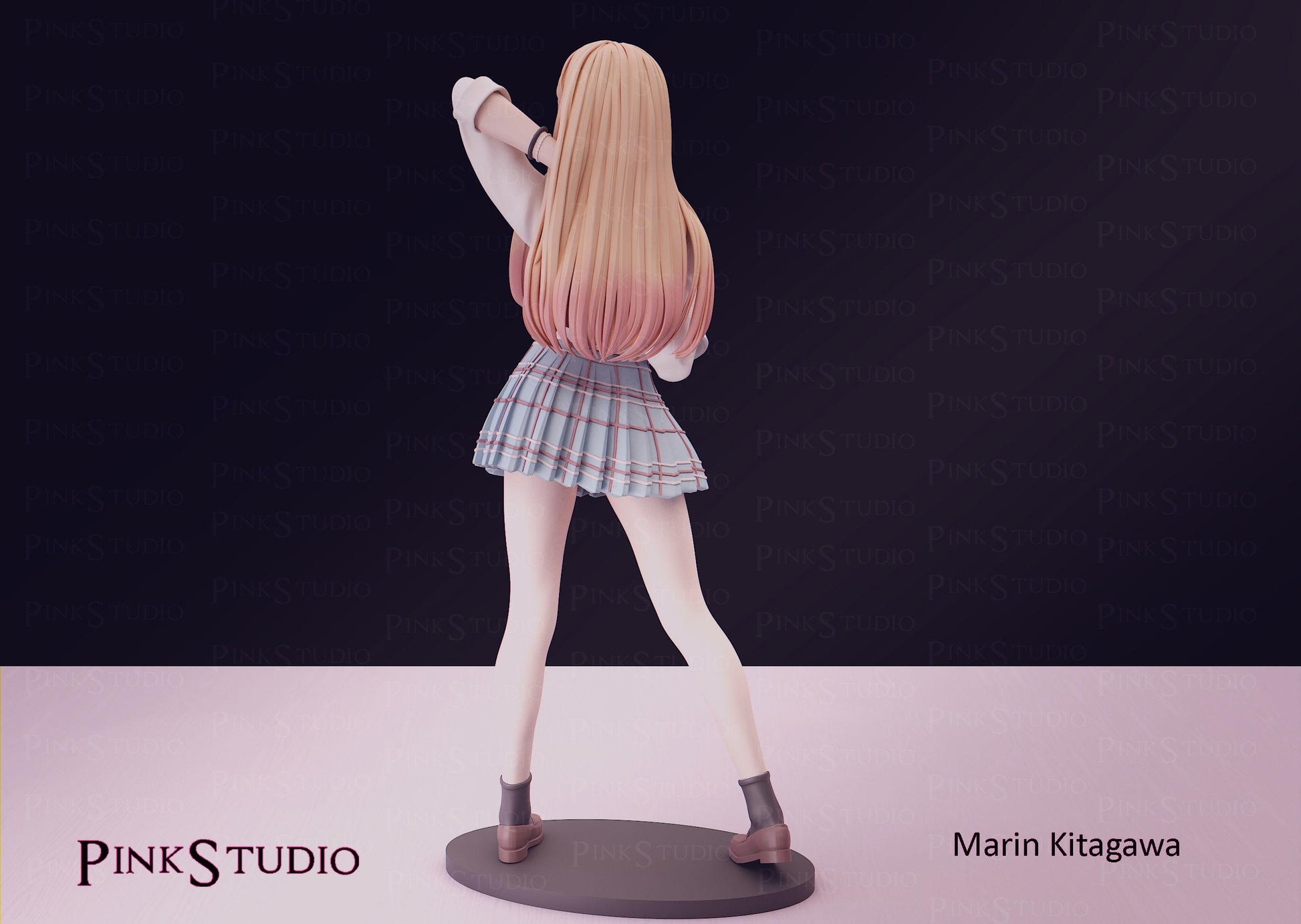 Japanese Schoolgirl Model Kit | 3D Resin Printed Figurine | Pink Studio