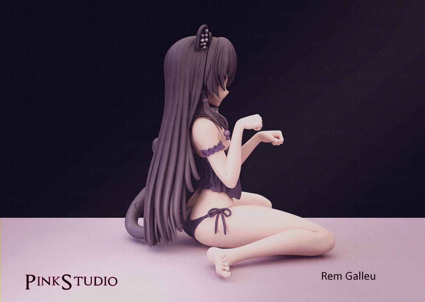 Cat Girl Model Kit | 3D Resin Printed Figurine | Pink Studio