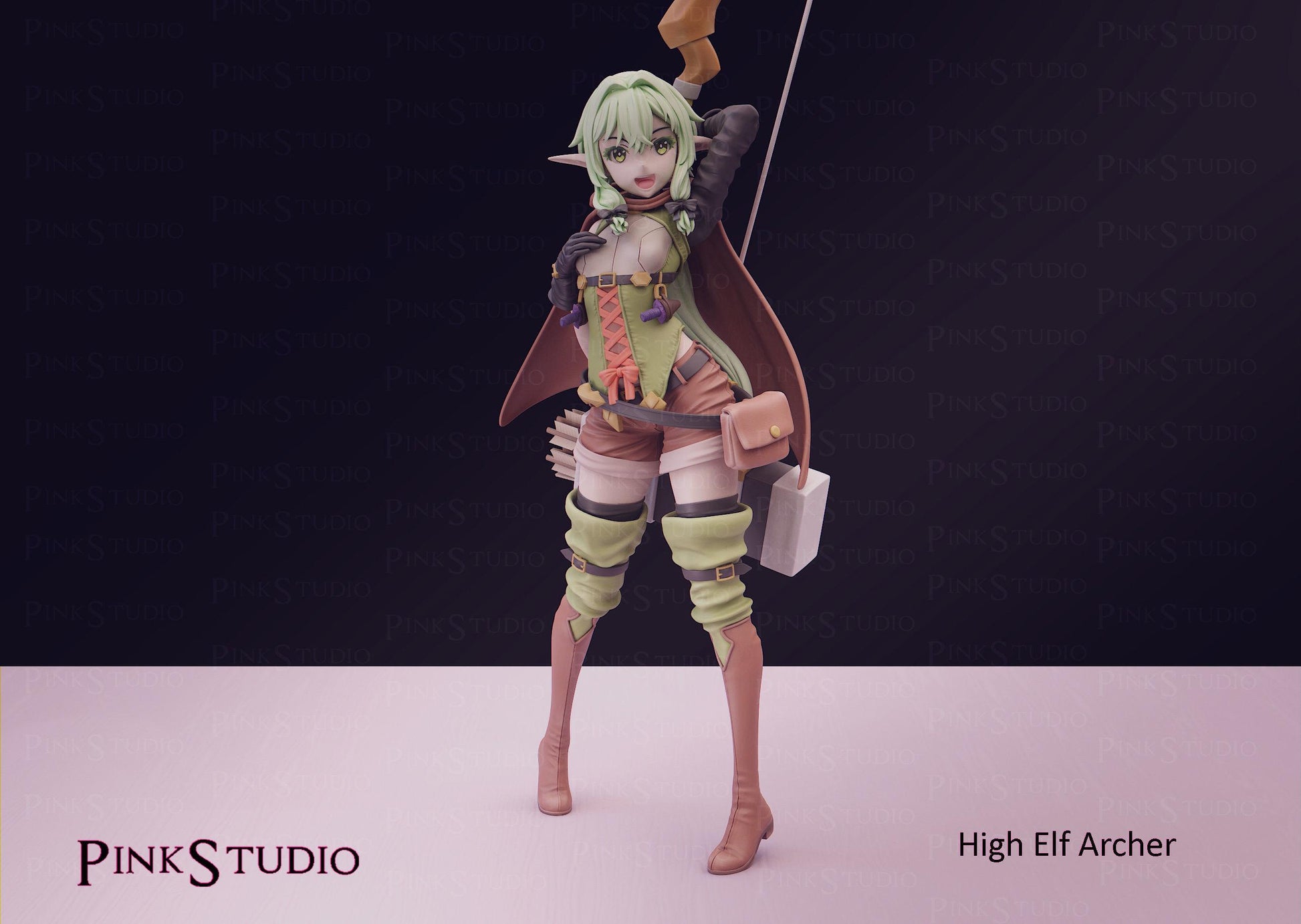 High Elf Archer Model Kit | 3D Resin Printed Figurine | Pink Studio