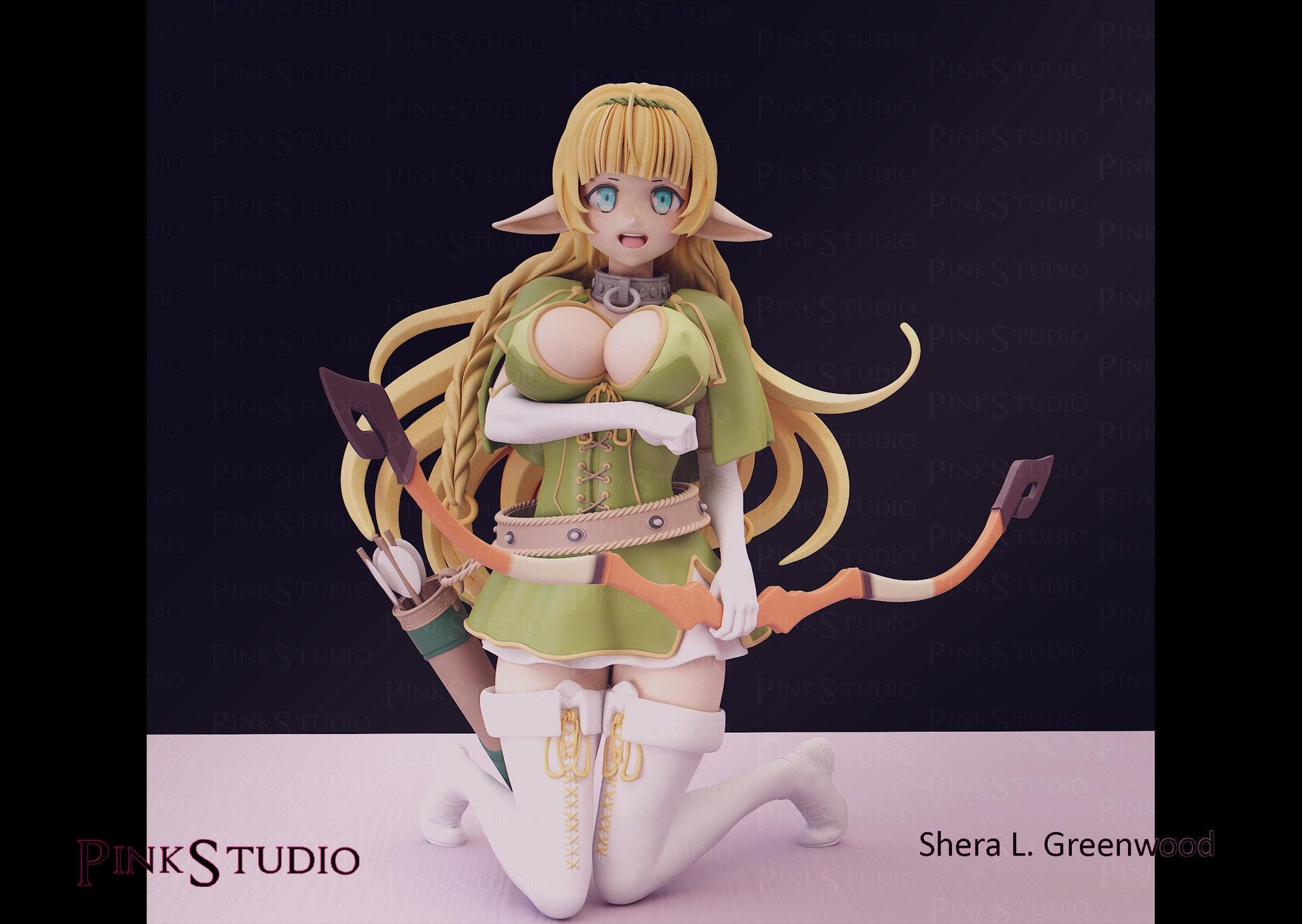 Elf Archer Model Kit | 3D Resin Printed Figurine | Pink Studio