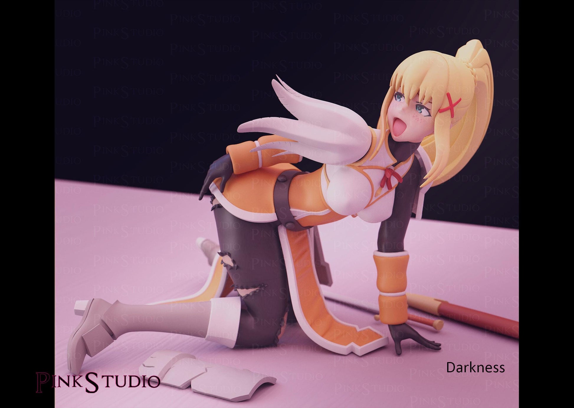 Crusader Girl Model Kit | 3D Resin Printed Figurine | Pink Studio