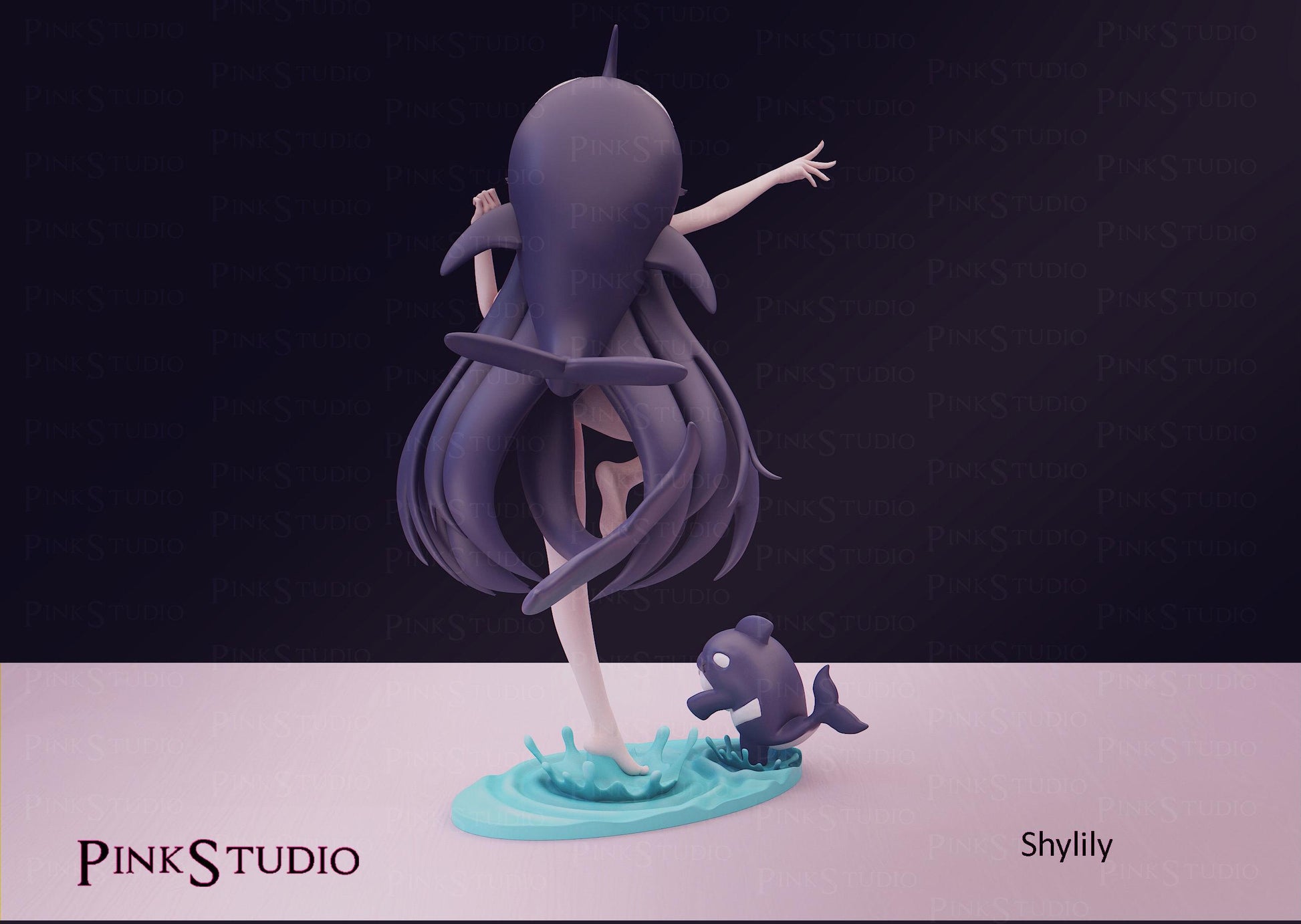 Orca Girl Model Kit | 3D Resin Printed Figurine | Pink Studio