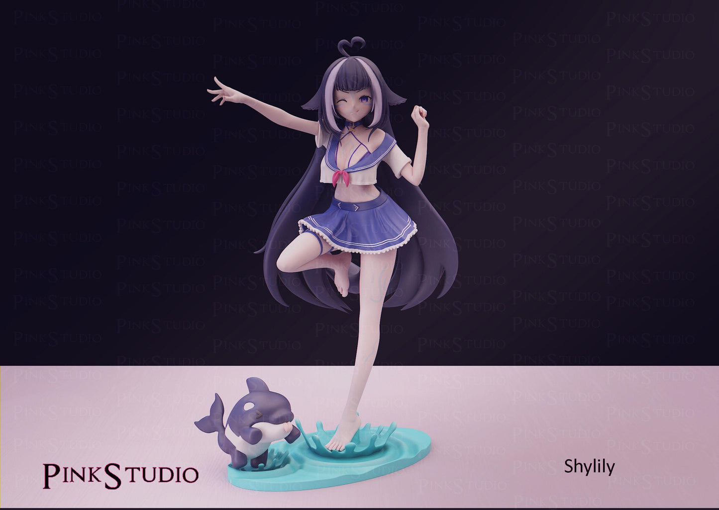Orca Girl Model Kit | 3D Resin Printed Figurine | Pink Studio