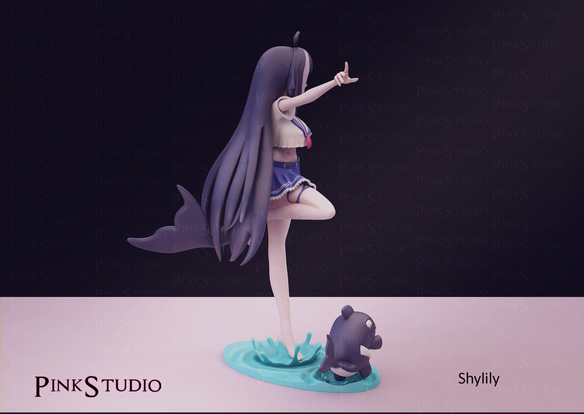 Orca Girl Model Kit | 3D Resin Printed Figurine | Pink Studio