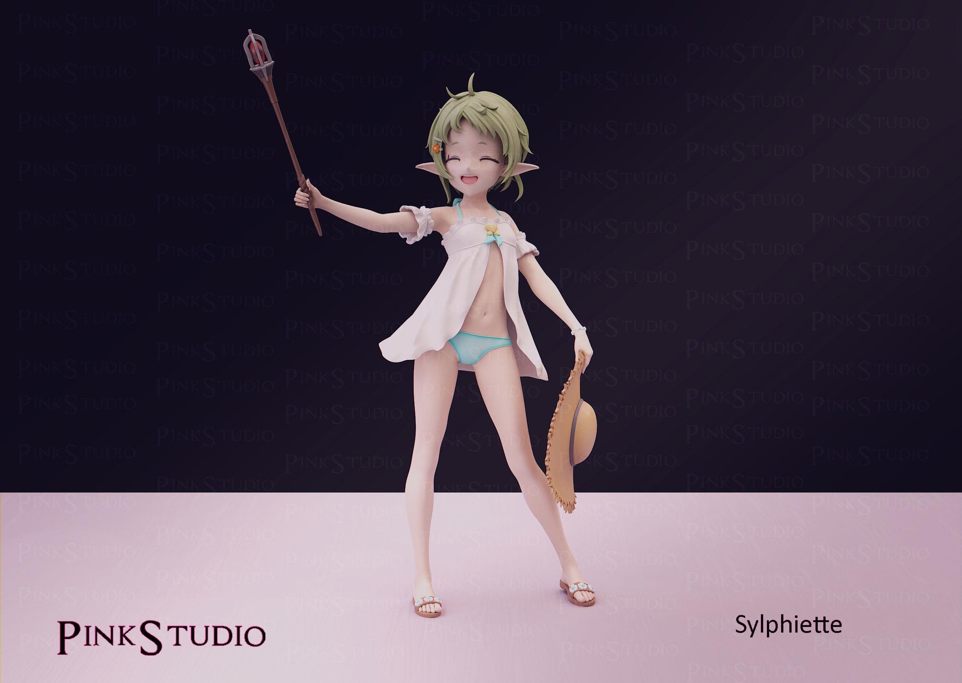 Elf Girl Model Kit | 3D Resin Printed Figurine | Pink Studio
