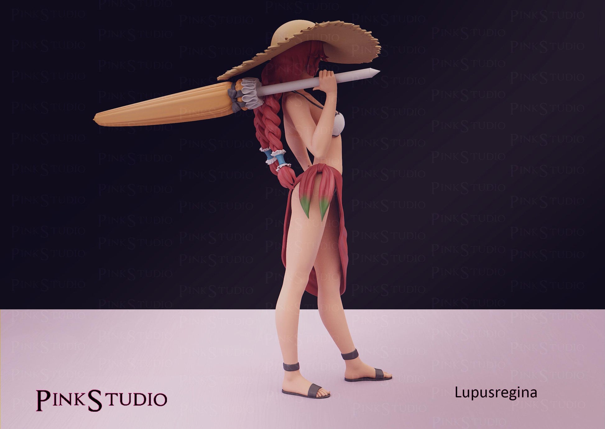 Werewolf Girl Model Kit | 3D Resin Printed Figurine | Pink Studio