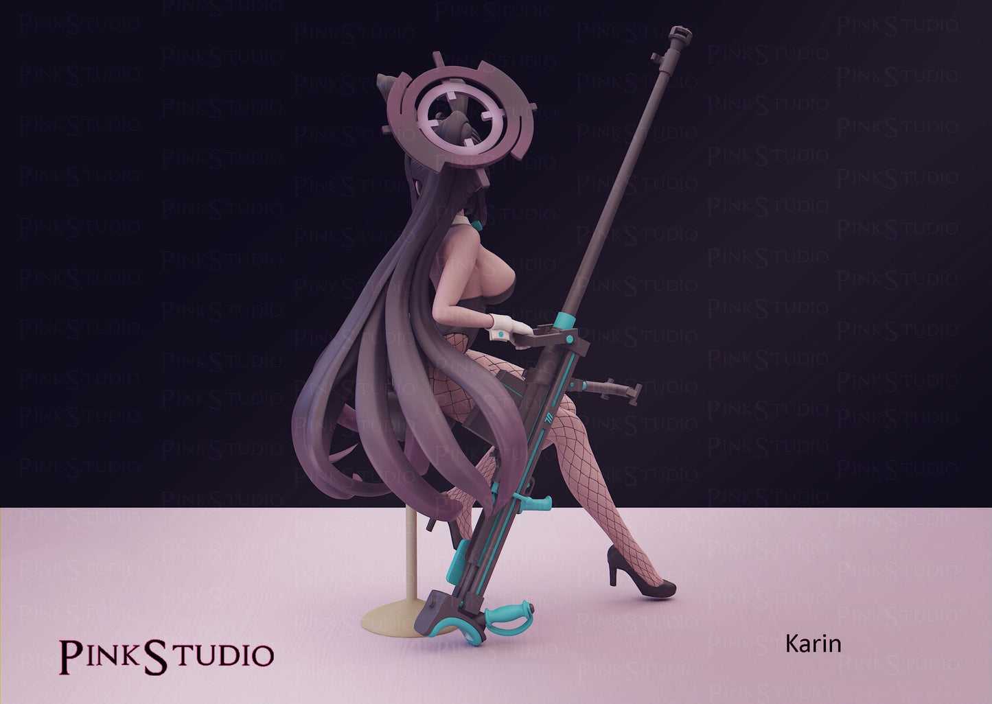 Sniper Girl Model Kit | 3D Resin Printed Figurine | Pink Studio