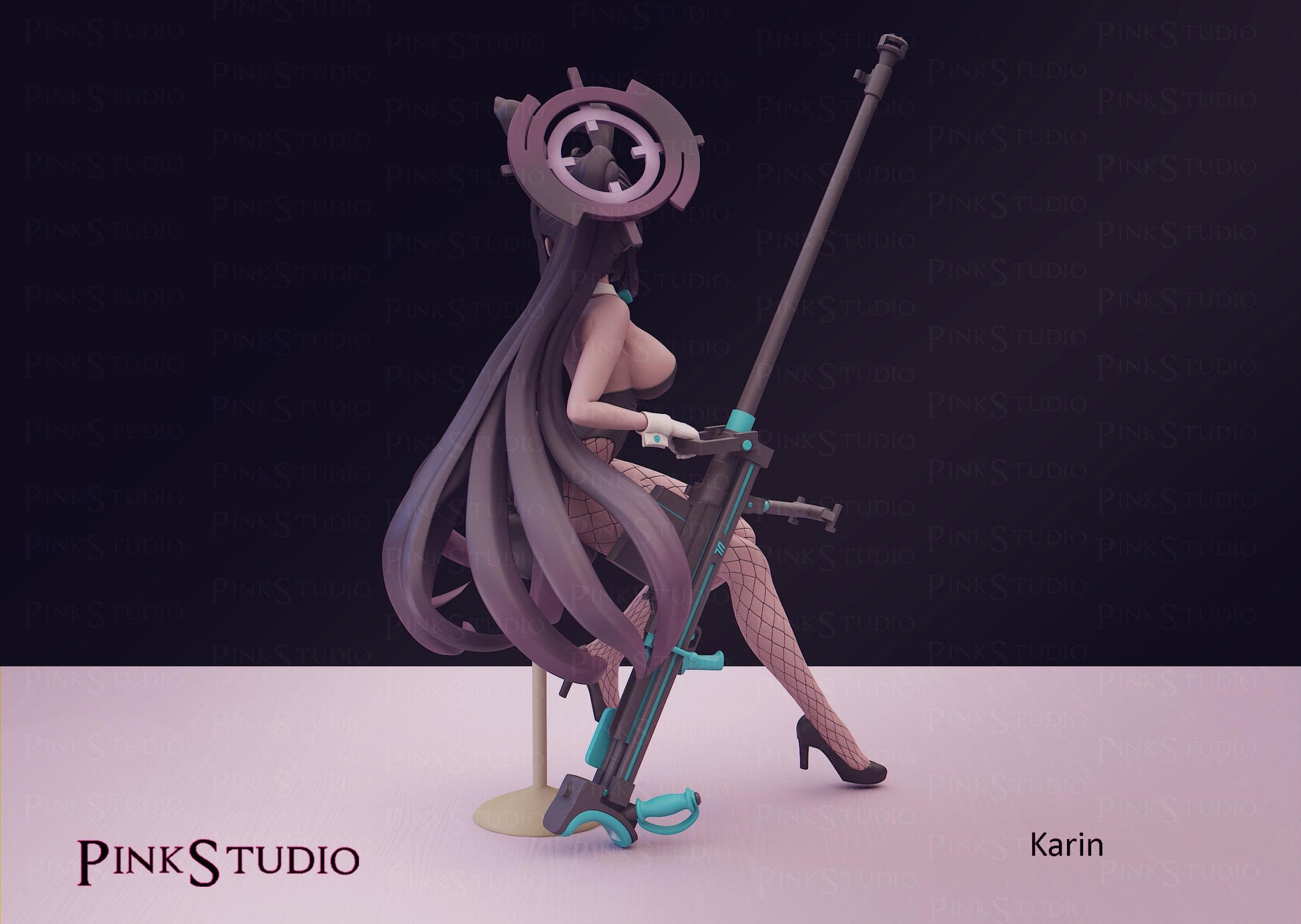 Sniper Girl Model Kit | 3D Resin Printed Figurine | Pink Studio