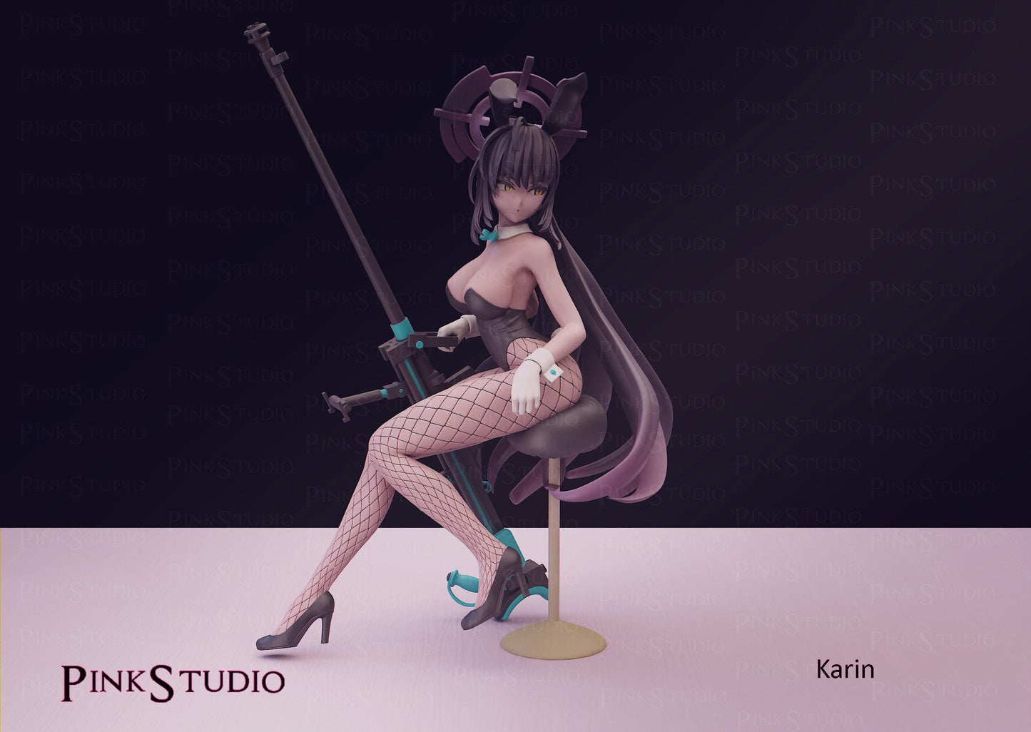 Sniper Girl Model Kit | 3D Resin Printed Figurine | Pink Studio