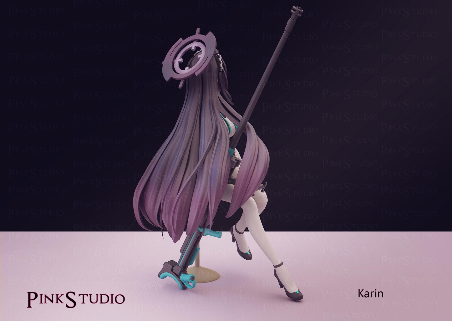 Sniper Girl Model Kit | 3D Resin Printed Figurine | Pink Studio