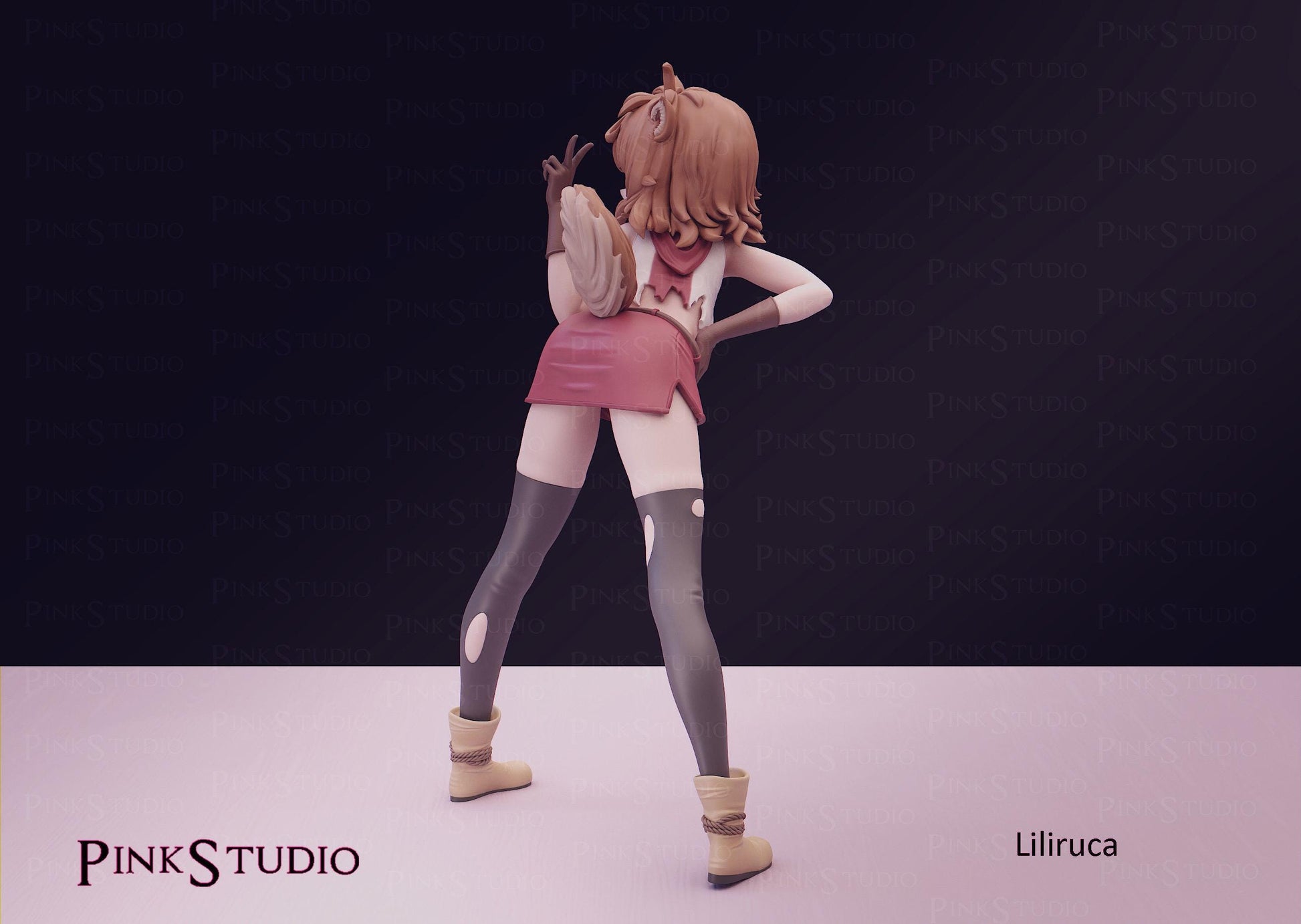 Werewolf Girl Model Kit | 3D Resin Printed Figurine | Pink Studio