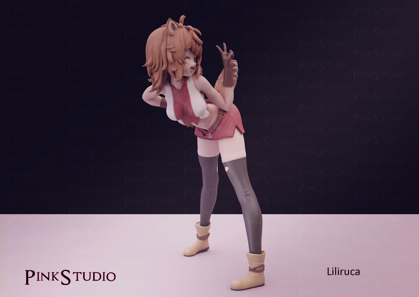 Werewolf Girl Model Kit | 3D Resin Printed Figurine | Pink Studio
