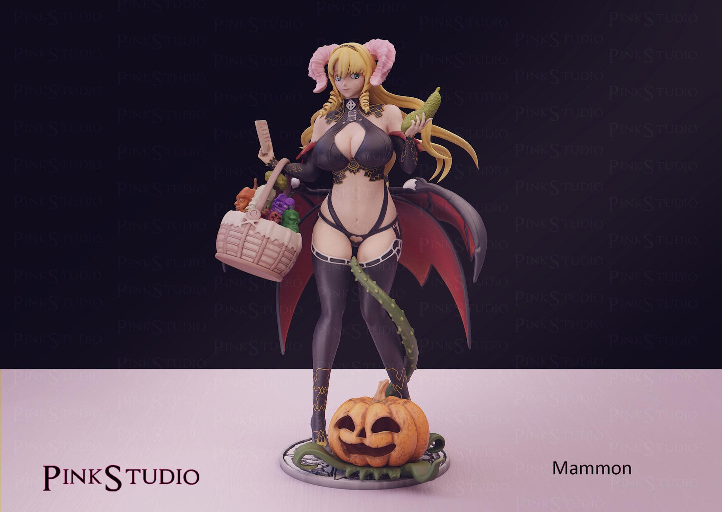 Demon Lord Girl Model Kit | 3D Resin Printed Figurine | Pink Studio