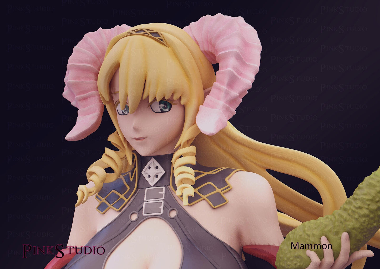 Demon Lord Girl Model Kit | 3D Resin Printed Figurine | Pink Studio