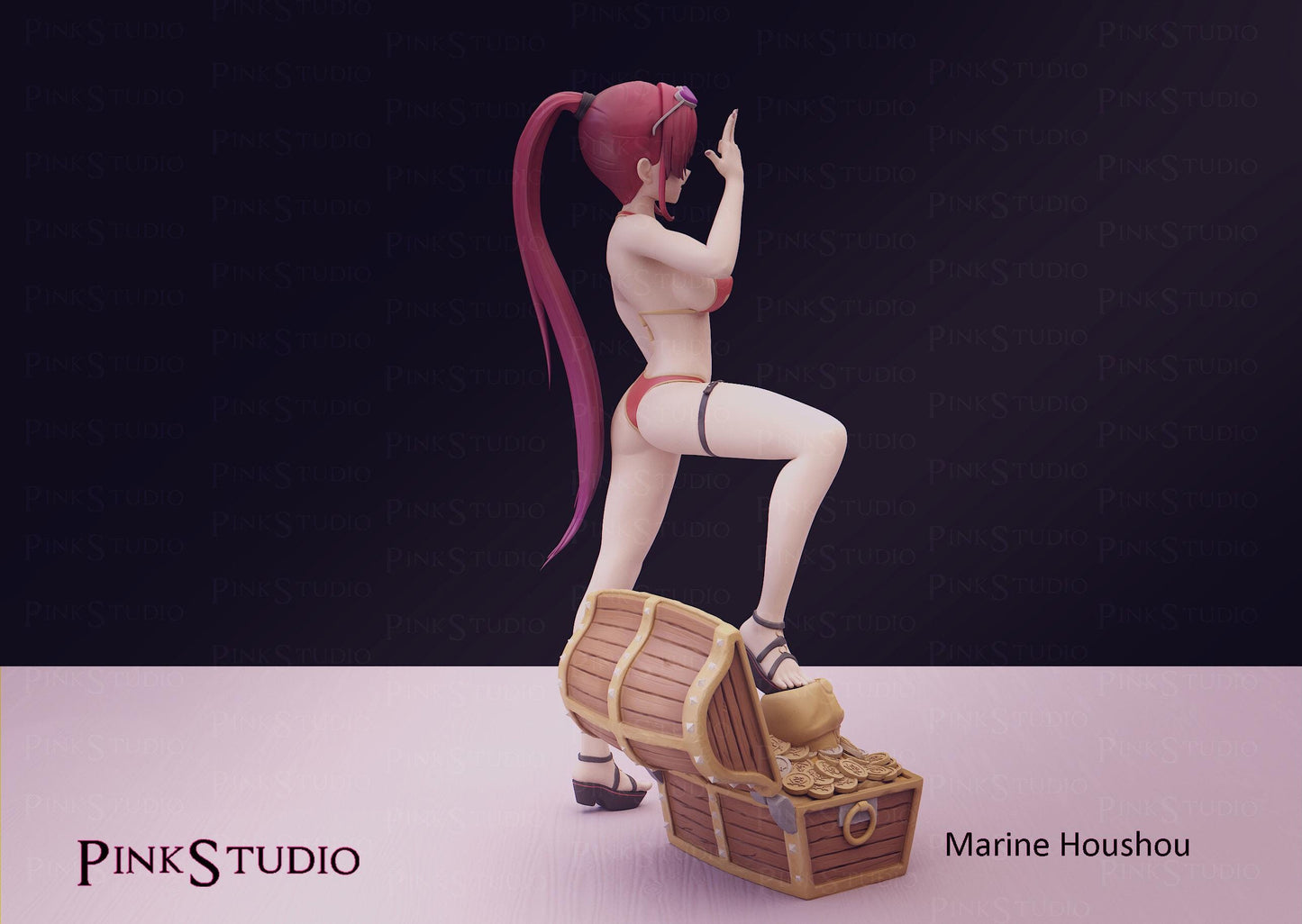 Pirate Girl Model Kit | 3D Resin Printed Figurine | Pink Studio