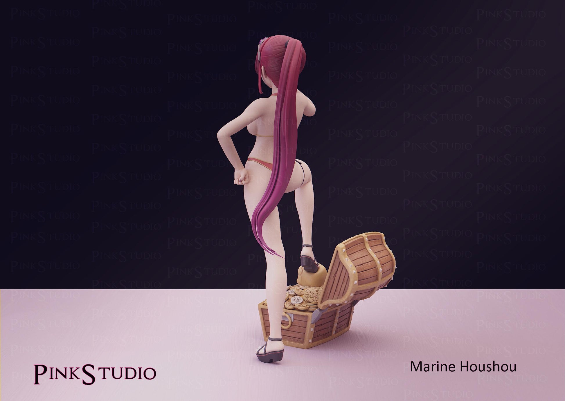 Pirate Girl Model Kit | 3D Resin Printed Figurine | Pink Studio
