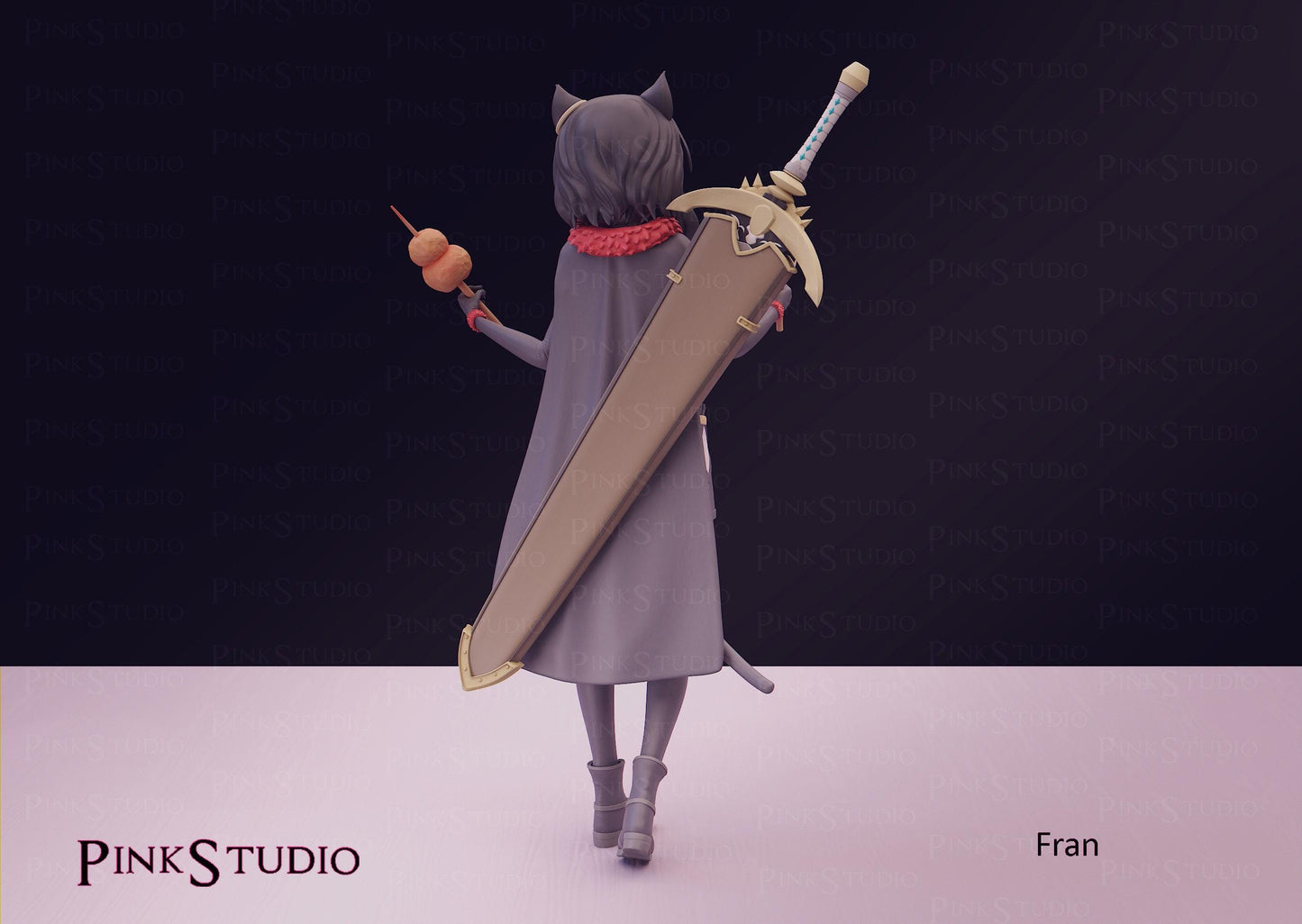 Cat Girl Model Kit | 3D Resin Printed Figurine | Pink Studio