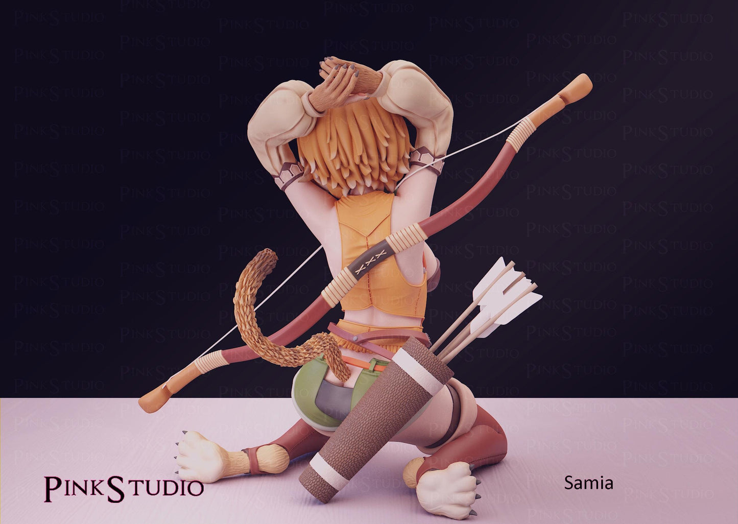 Cat Girl Model Kit | 3D Resin Printed Figurine | Pink Studio