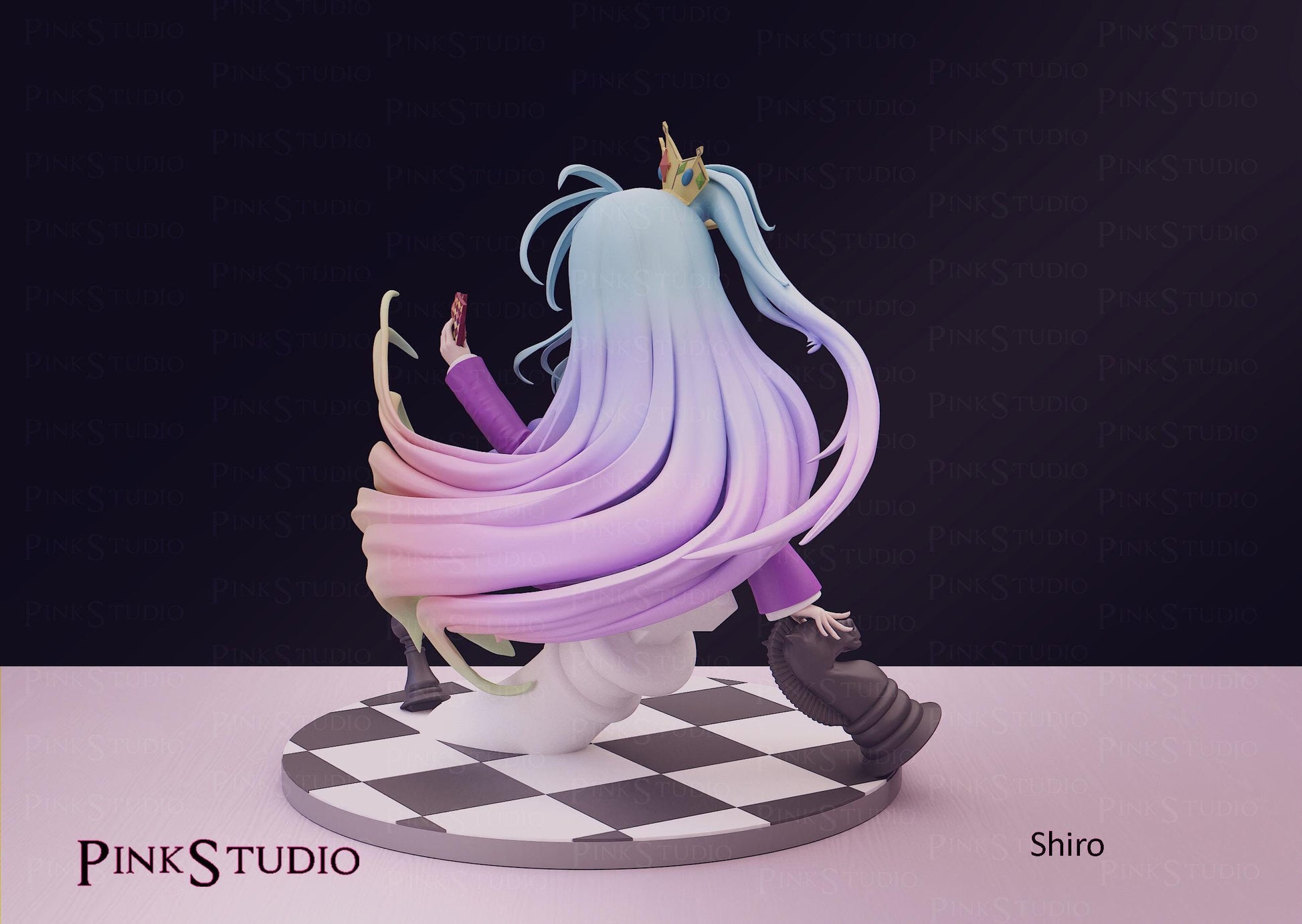 Chess Girl Model Kit | 3D Resin Printed Figurine | Pink Studio