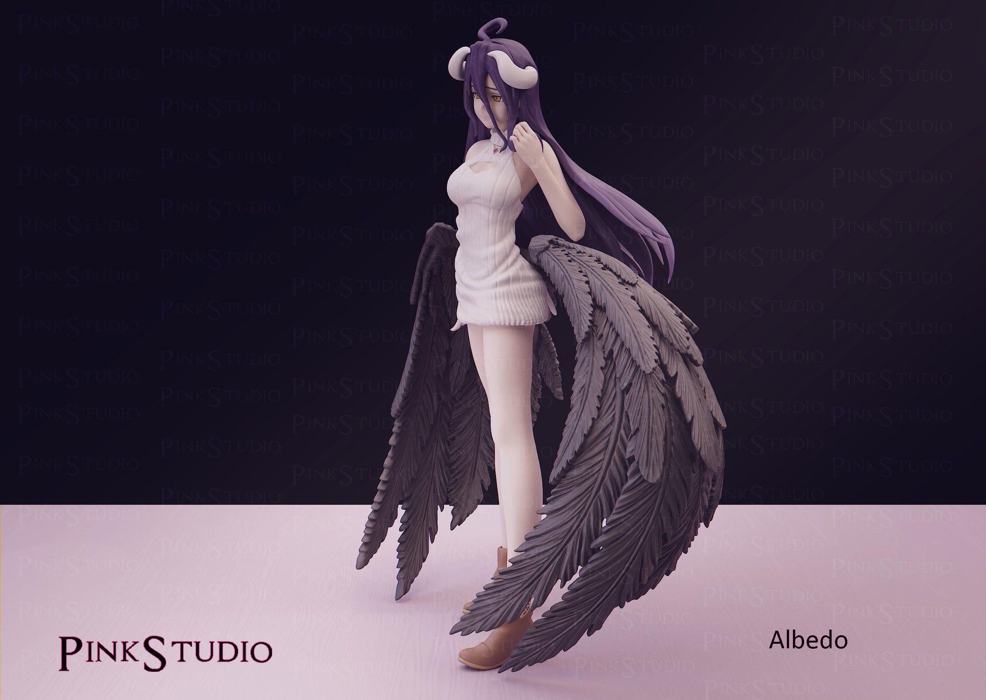 Succubus Girl Model Kit | 3D Resin Printed Figurine | Pink Studio