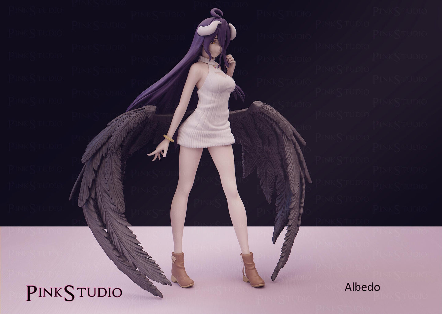 Succubus Girl Model Kit | 3D Resin Printed Figurine | Pink Studio