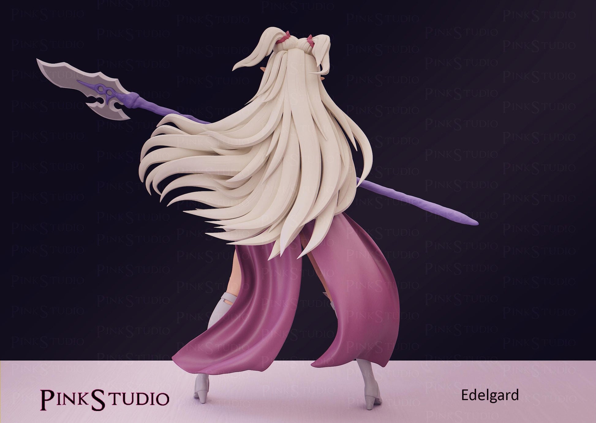 Demon Girl Model Kit | 3D Resin Printed Figurine | Pink Studio