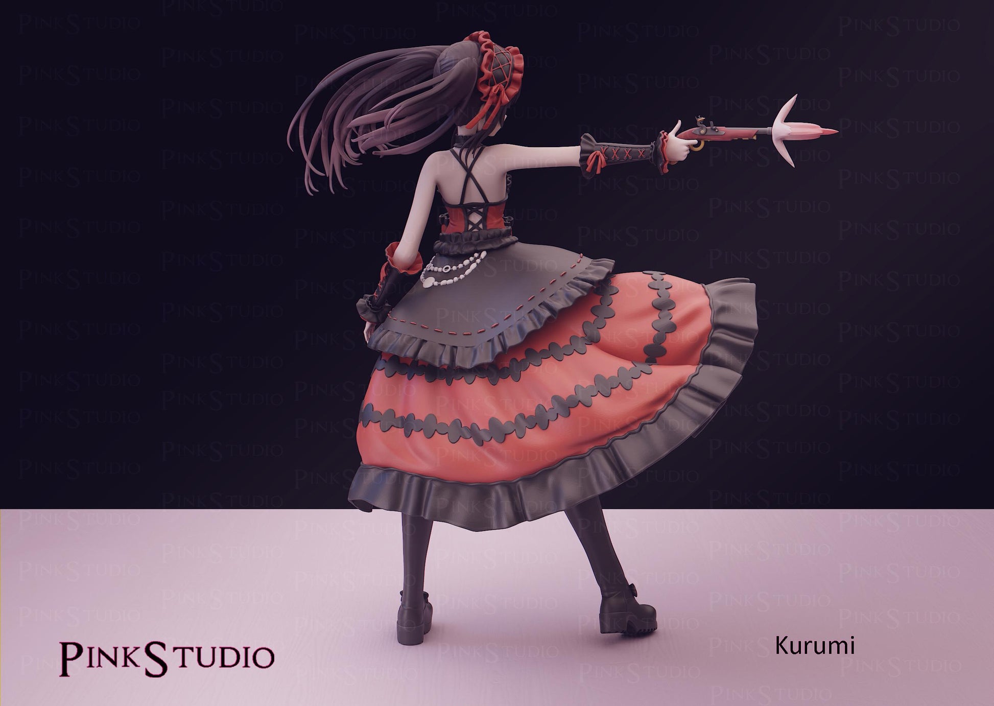 Evil Spirit Girl Model Kit | 3D Resin Printed Figurine | Pink Studio