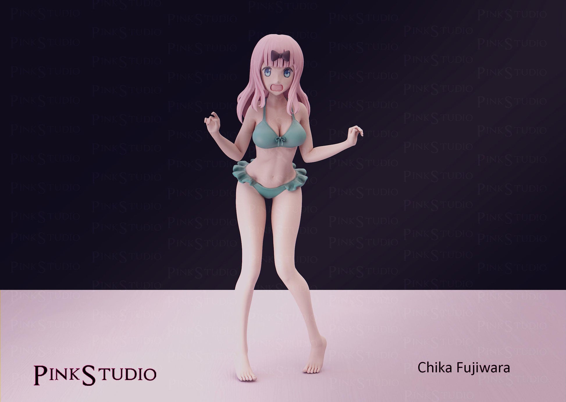 Secretary Schoolgirl Model Kit | 3D Resin Printed Figurine | Pink Studio