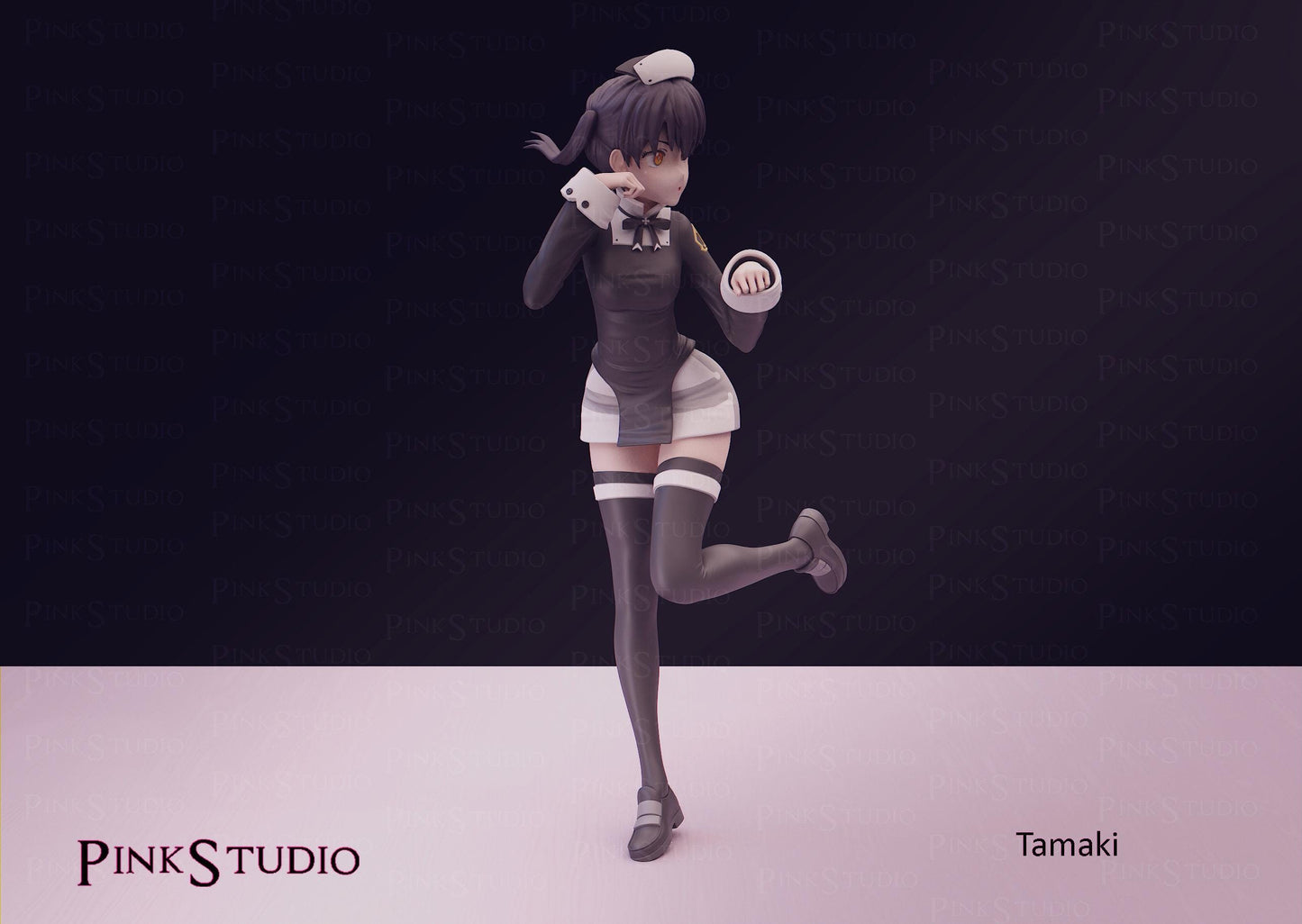 Fire Fighter Girl Model Kit | 3D Resin Printed Figurine | Pink Studio