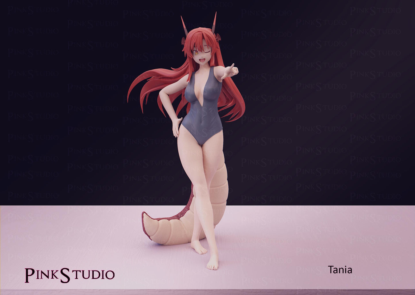 Dragon Girl Model Kit | 3D Resin Printed Figurine | Pink Studio