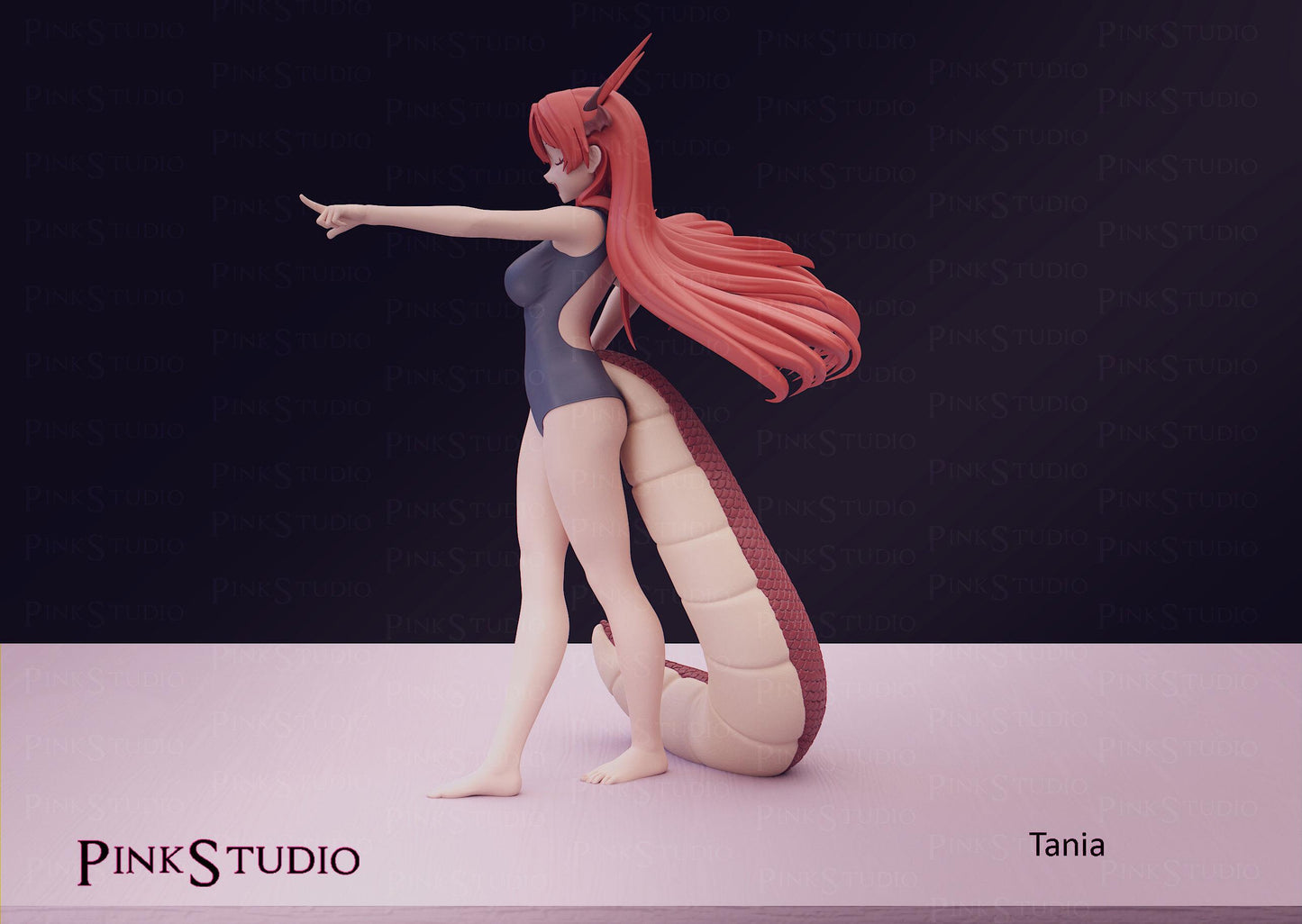 Dragon Girl Model Kit | 3D Resin Printed Figurine | Pink Studio