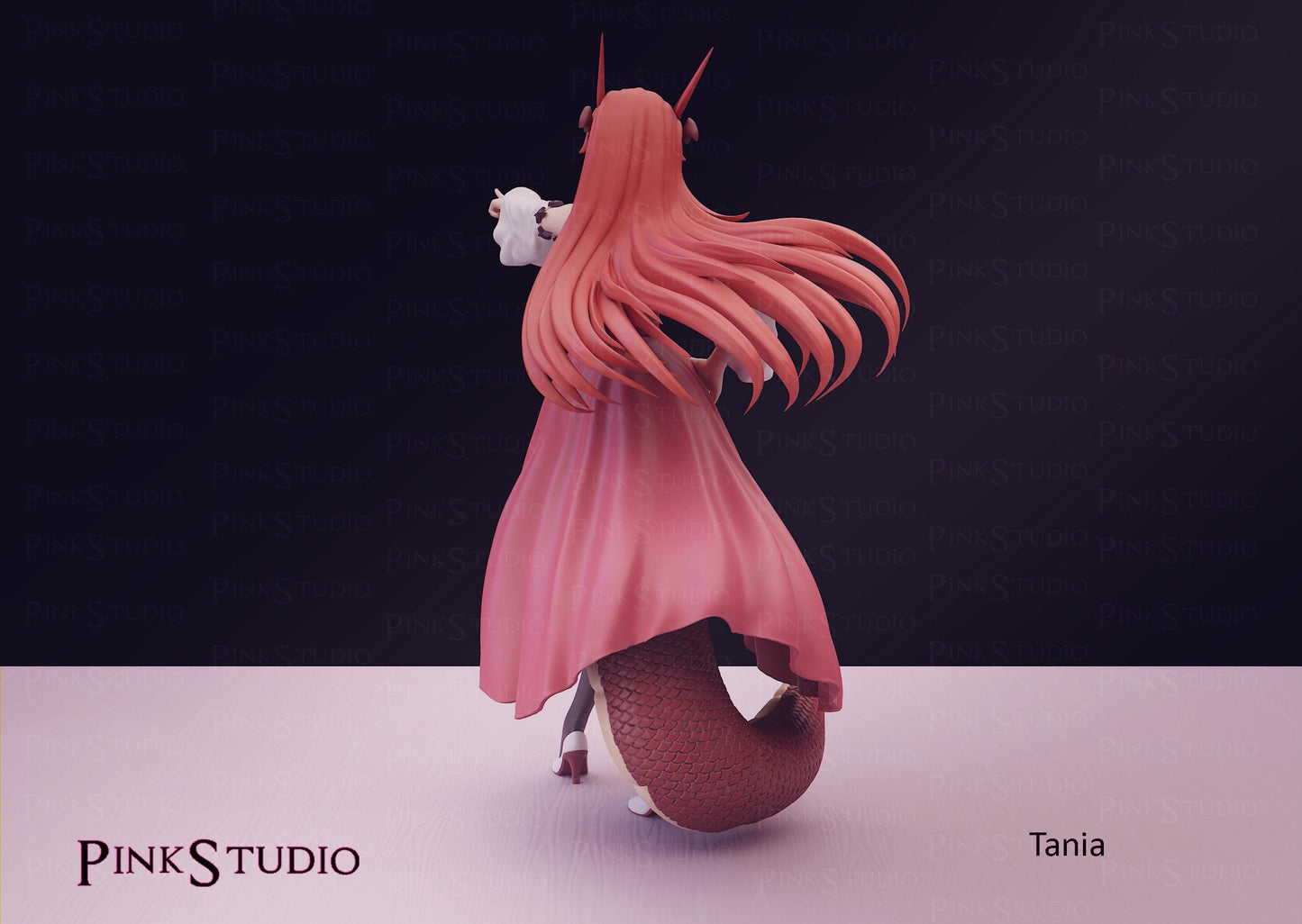 Dragon Girl Model Kit | 3D Resin Printed Figurine | Pink Studio